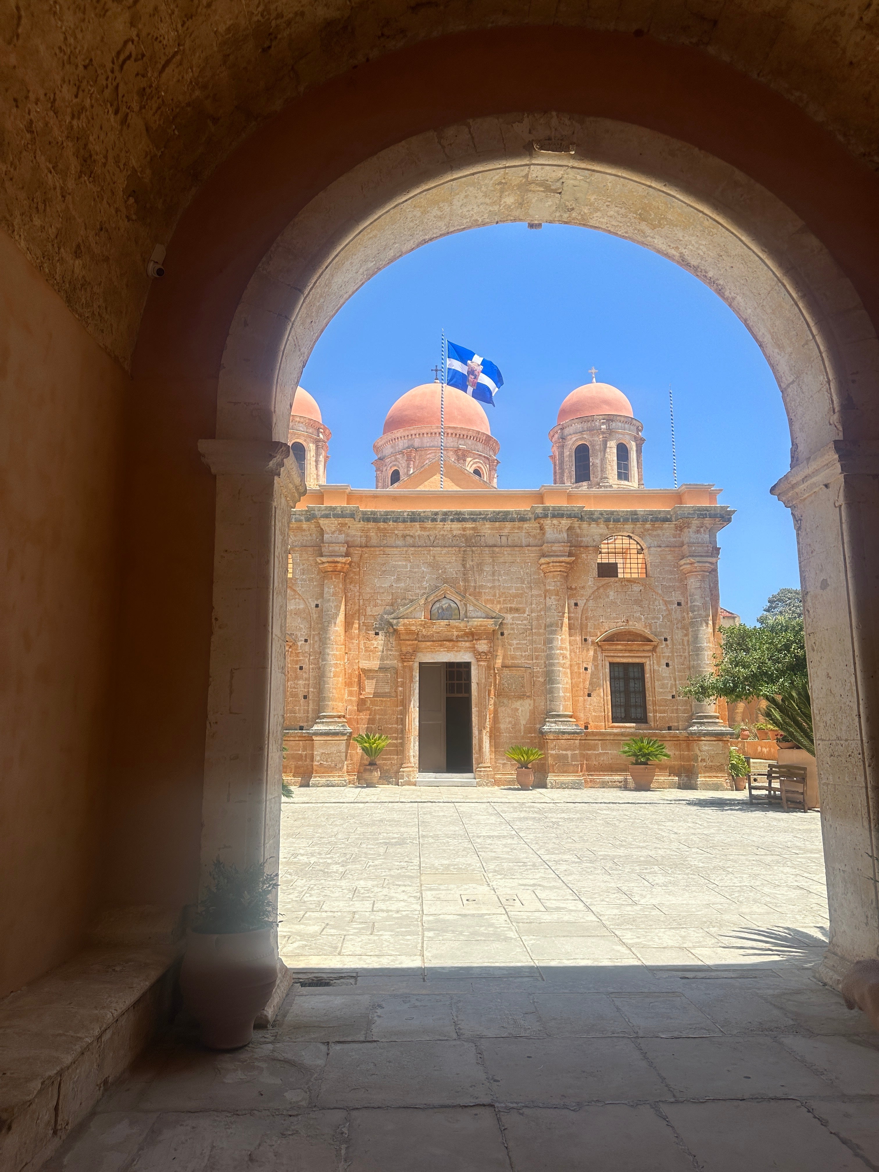 Inside the Patriarchal Monastery of Agia Triada Tsagarolon in Crete