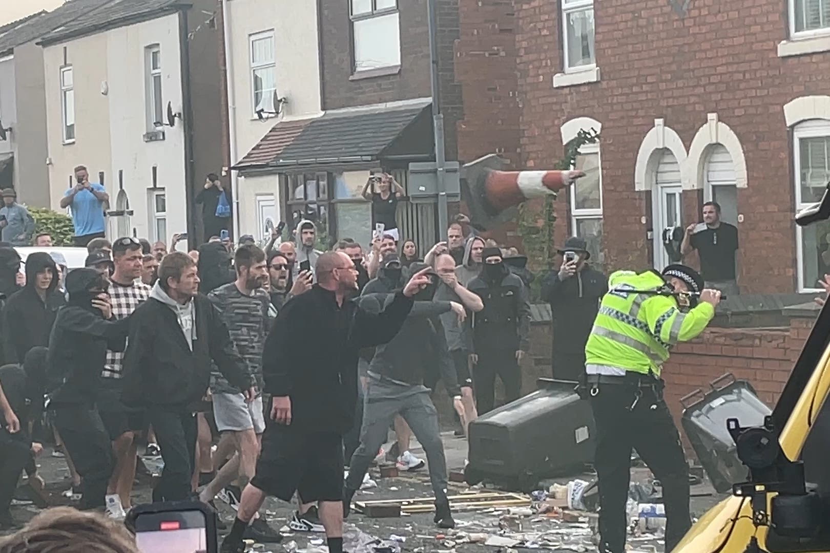 Disorder in Southport on 30 July which erupted following the attack at a children’s dance class