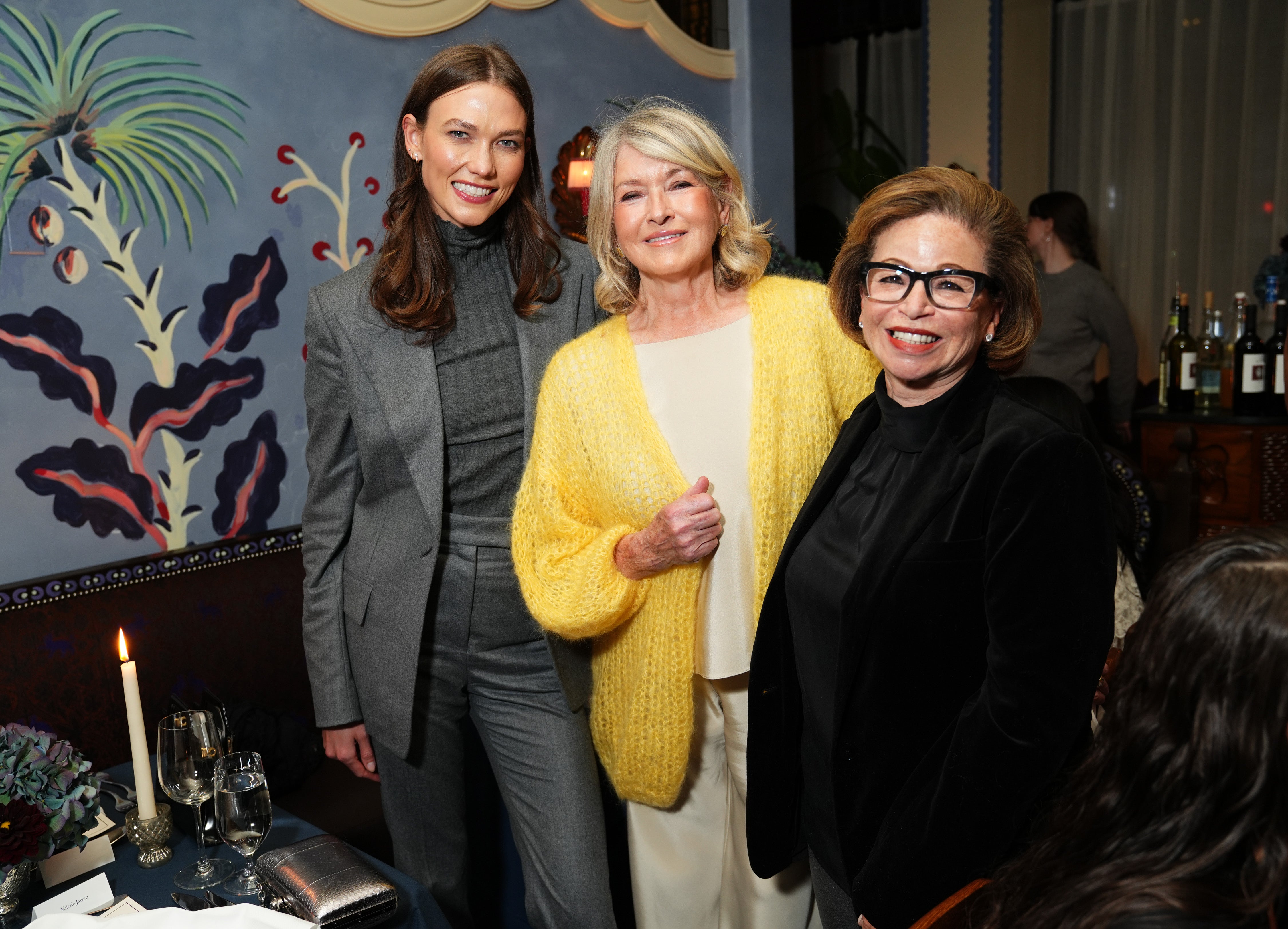 Martha Stewart, center, congratulated Donald Trump after he was elected in 2016 - but endorsed Kamala Harris this time.