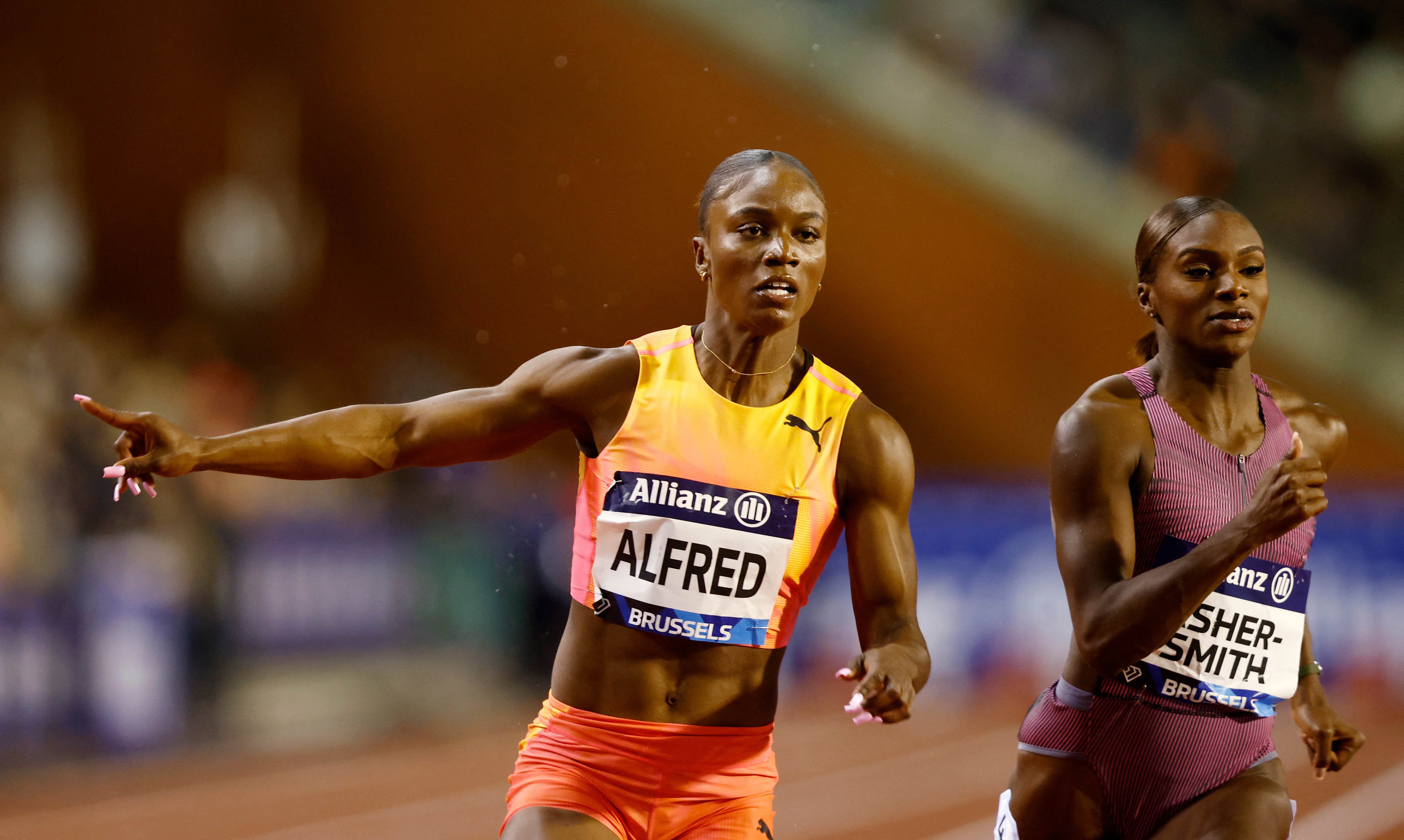 Asher-Smith was second behind the Olympic champion Alfred