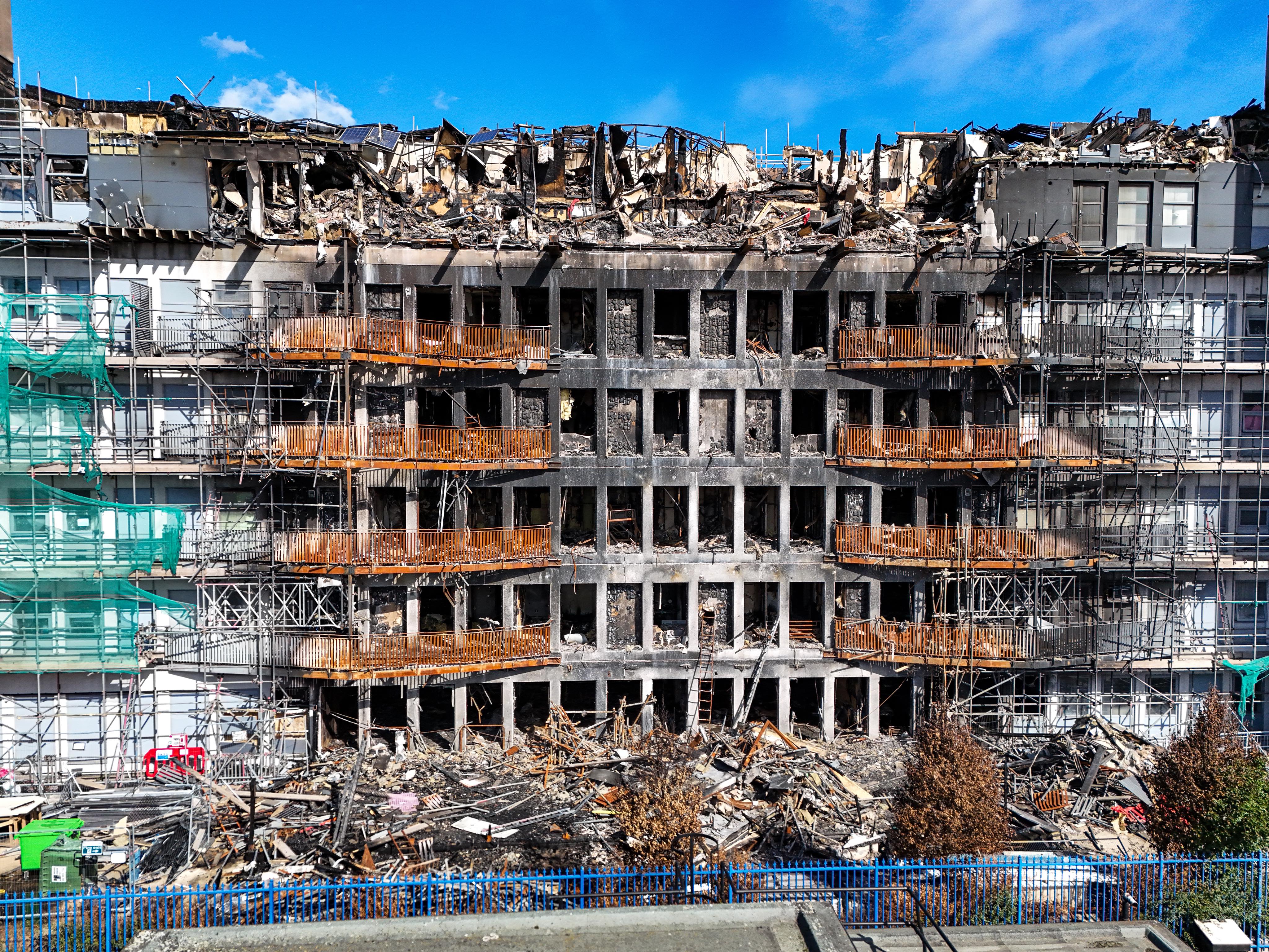 The scale of the fire is revealed by drone shots