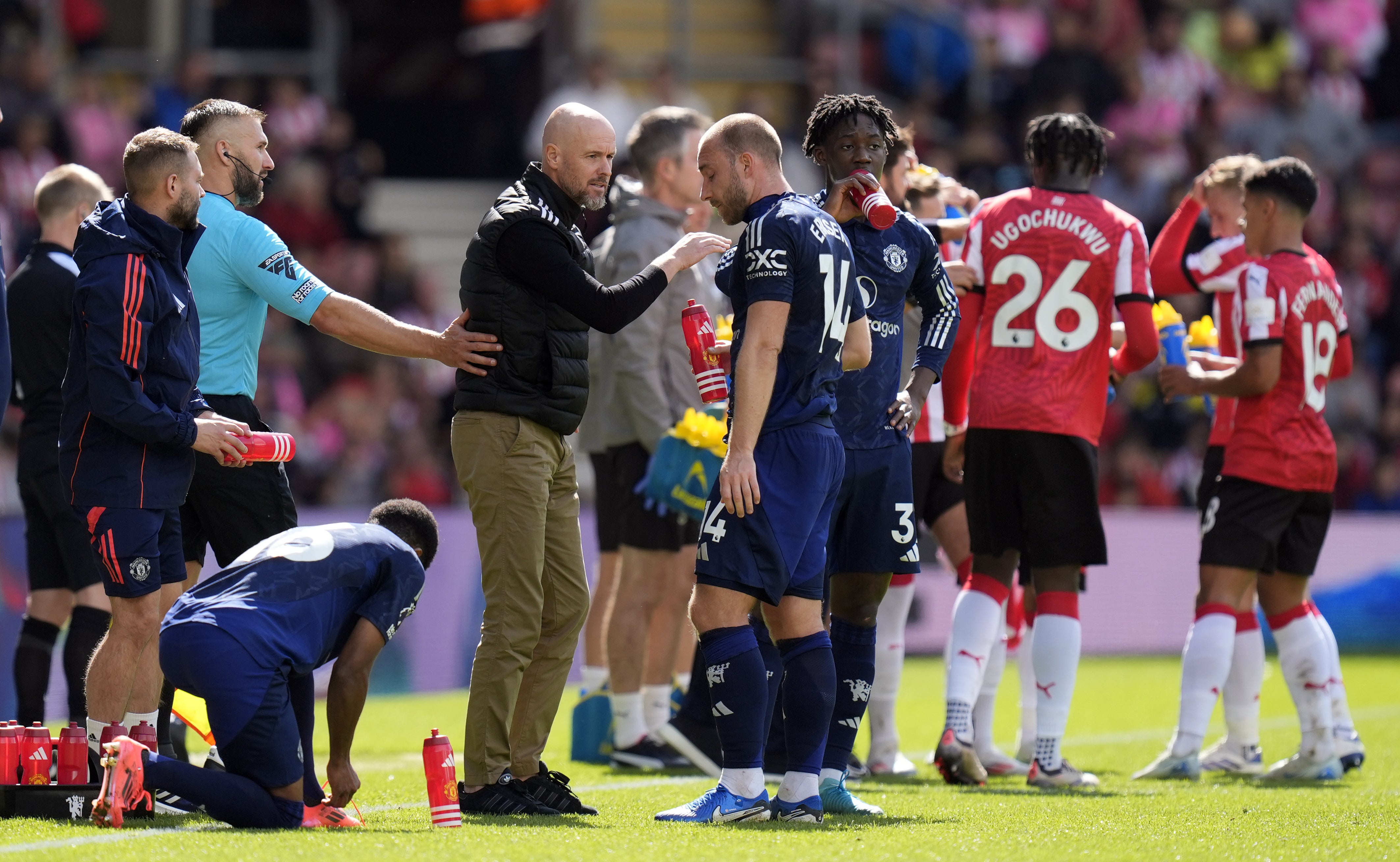 Erik ten Hag oversaw an important win at Southampton (Andrew Matthews/PA)