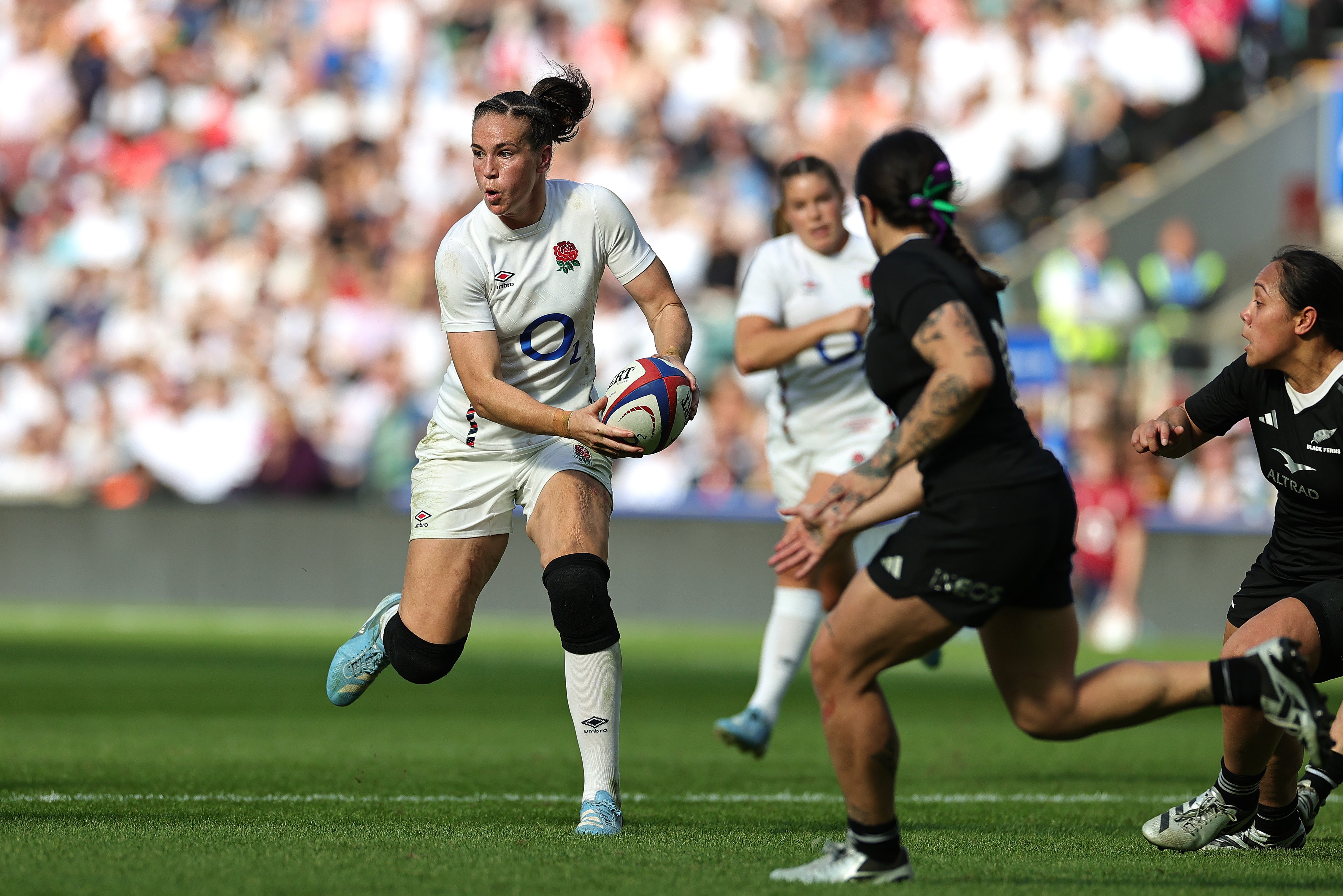 Emily Scarratt made her 100th start for England