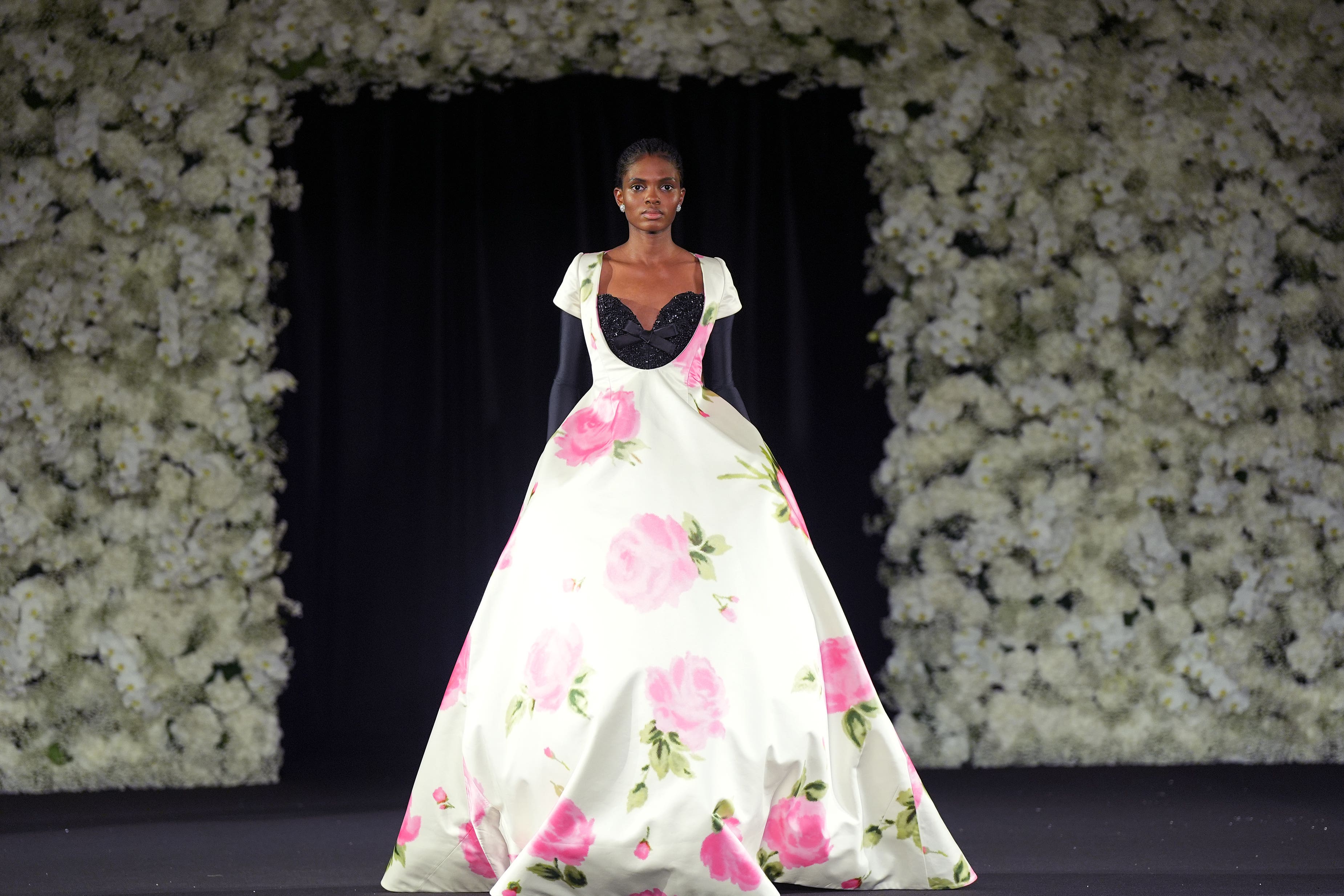 Richard Quinn debuted his floral-inspired spring/summer 2025 collection on the catwalk (Yui Mok/PA)