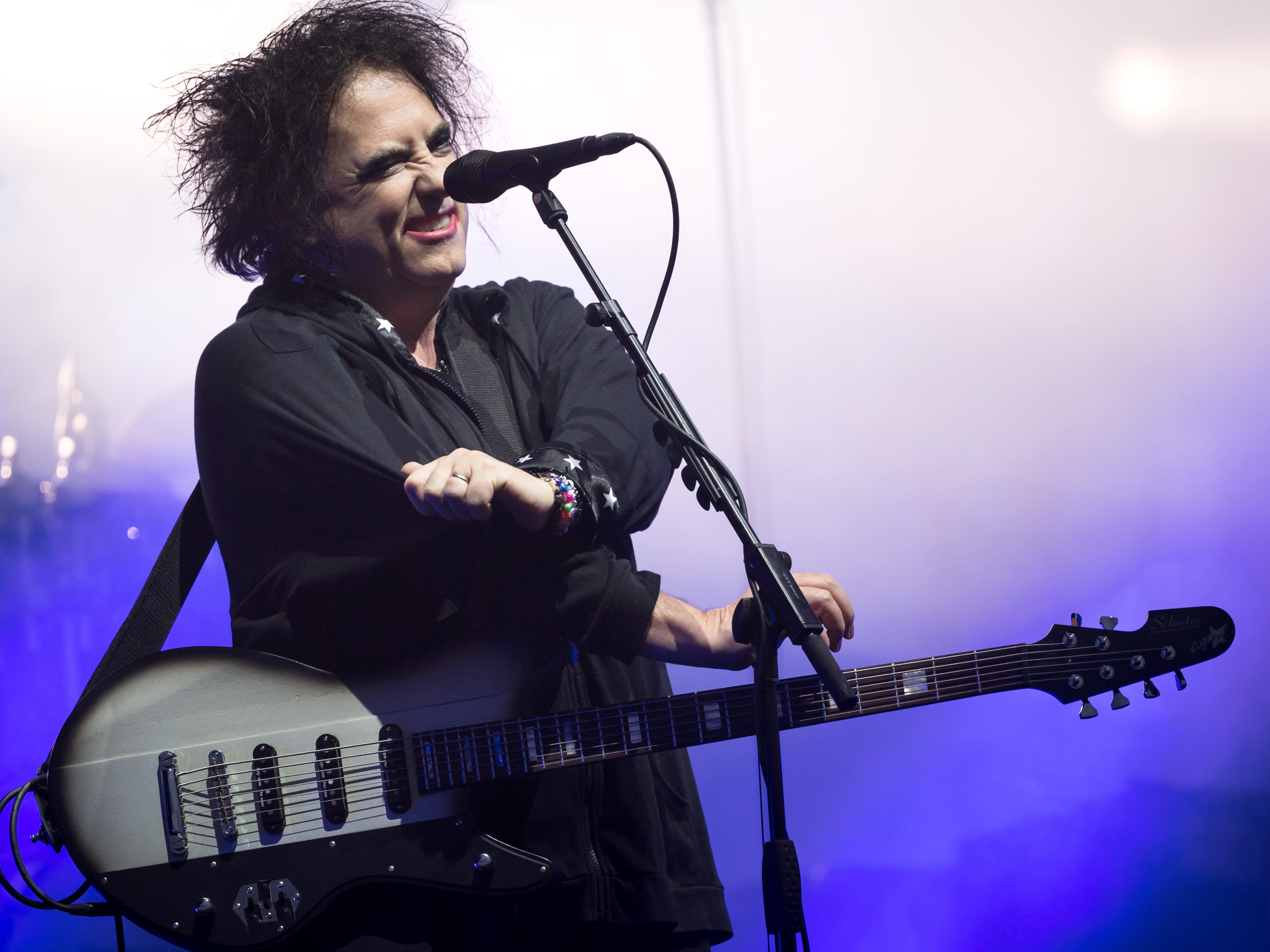 The Cure’s Robert Smith performs on the Pyramid Stage at Glastonbury 2019