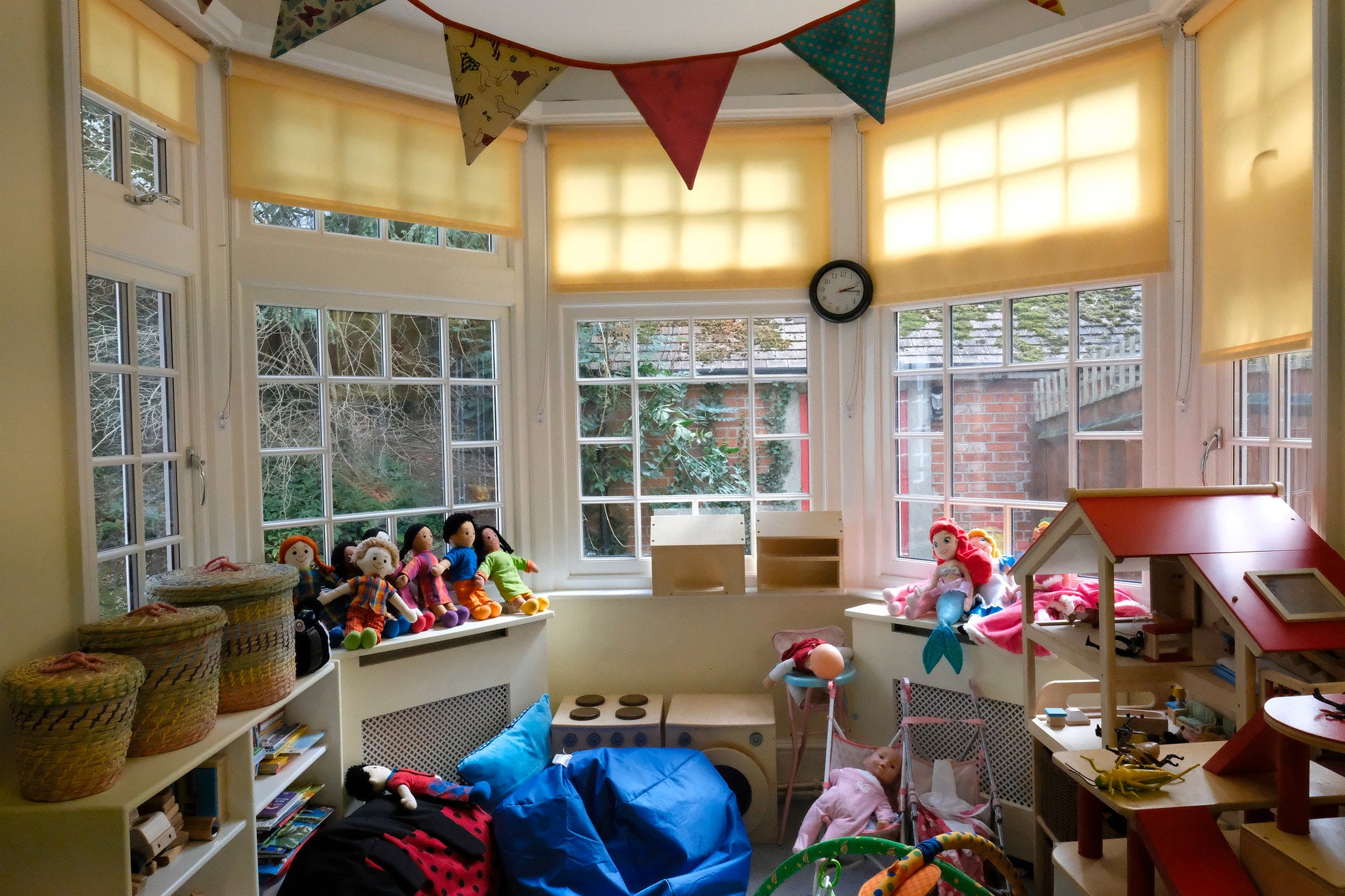 A bright room filled with toys at the refuge