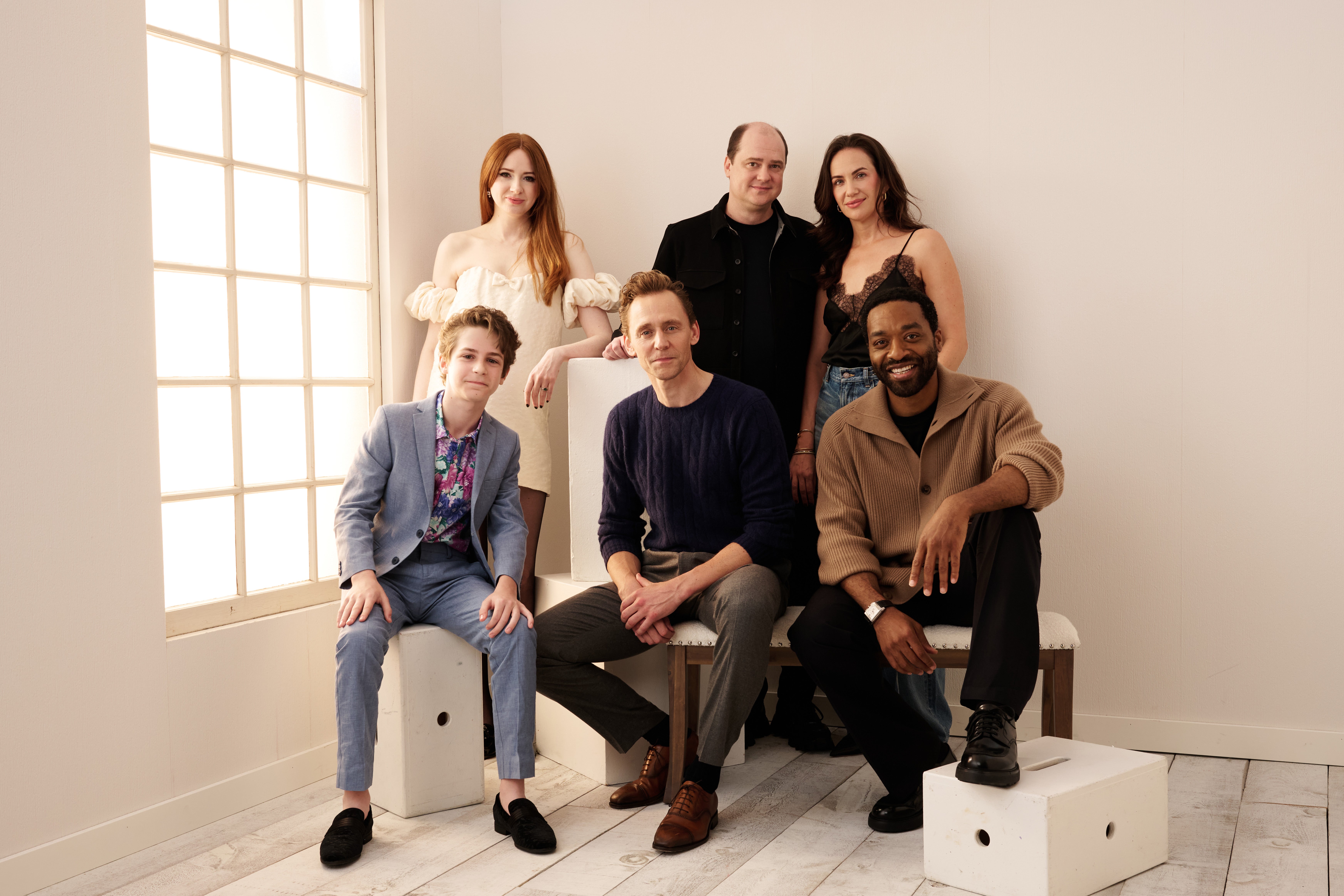 Benjamin Pajak, Karen Gillan, Tom Hiddleston, Mike Flanagan, Chiwetel Ejiofor and Kate Siegel of ‘The Life of Chuck’ cast at the 2024 Toronto International Film Festival