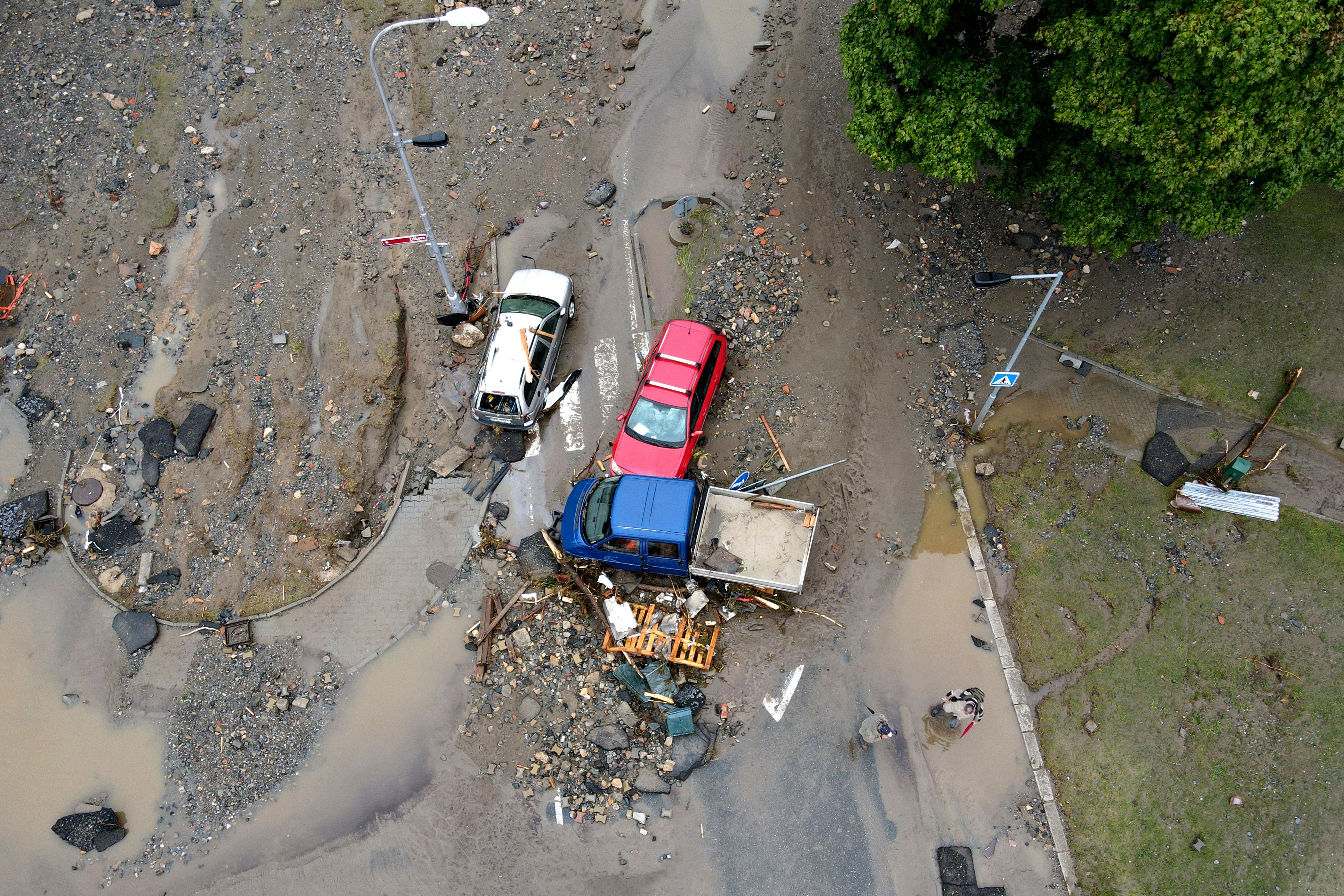 A view of the damage done by recent floods in Jesenik, Czech Republic, Monday, Sept. 16