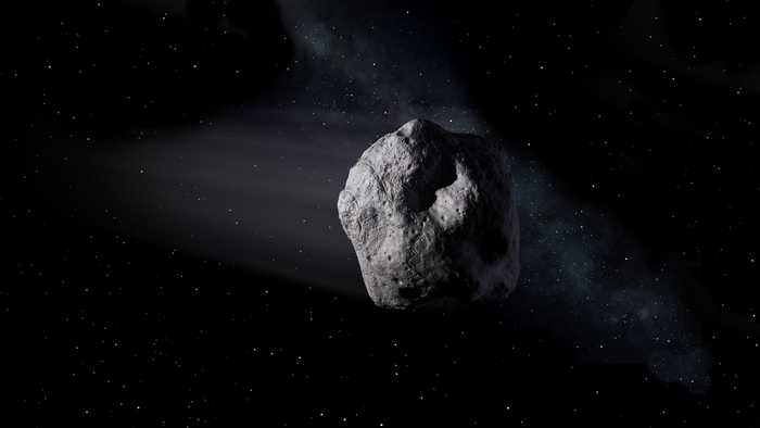 Artist’s impression of asteroid in space