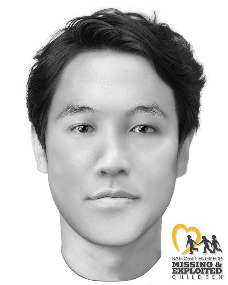 A sketch of ‘Asian Doe’ — one of 11 Gilgo Beach victims — with short hair