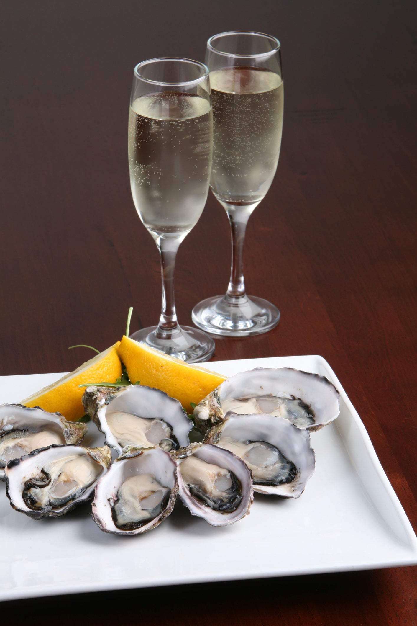 Oysters pair beautifully with Brut Champagne or dry Prosecco