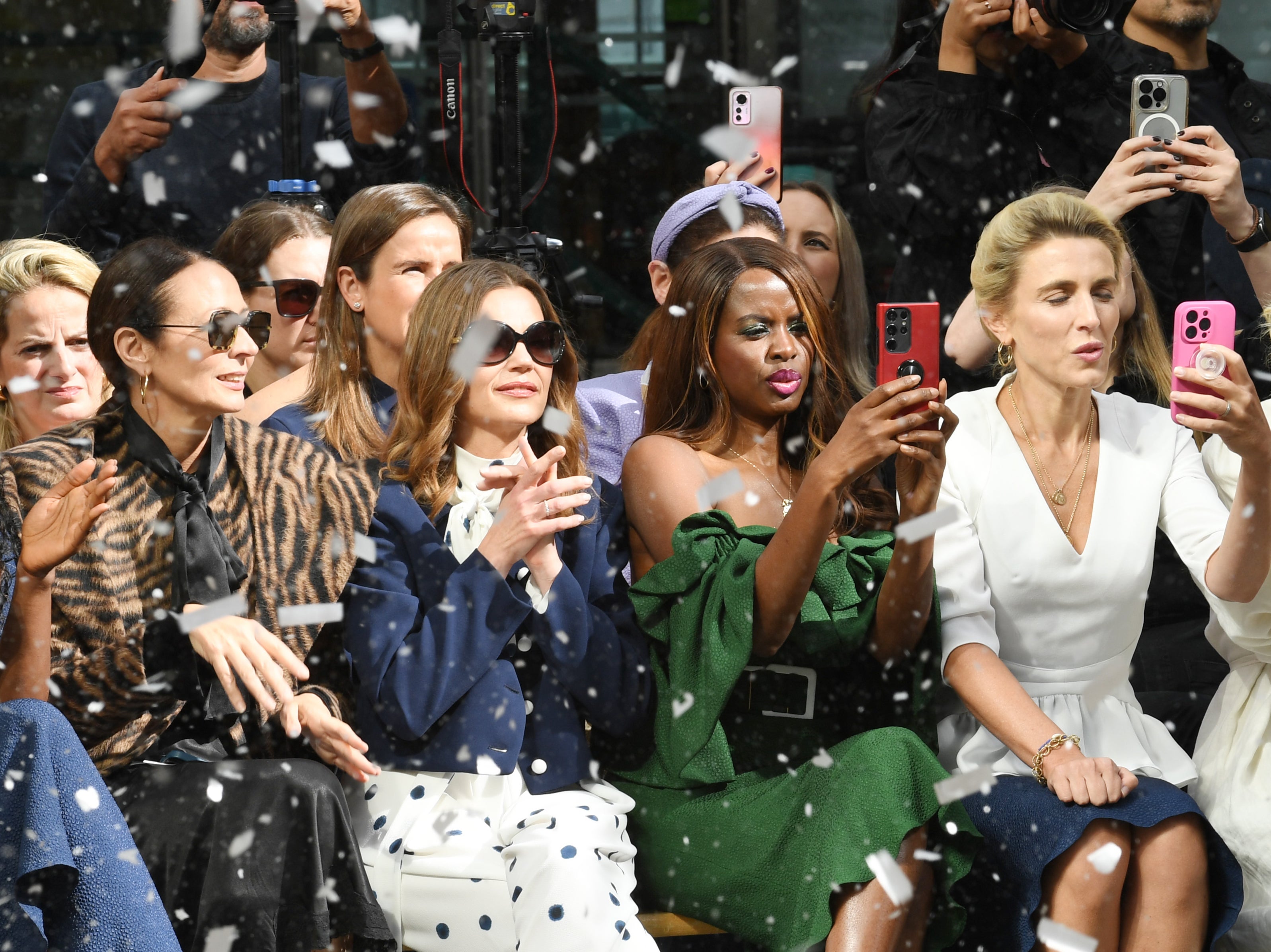 Victoria Starmer and June Sarpong attend the Edeline Lee show during London Fashion Week