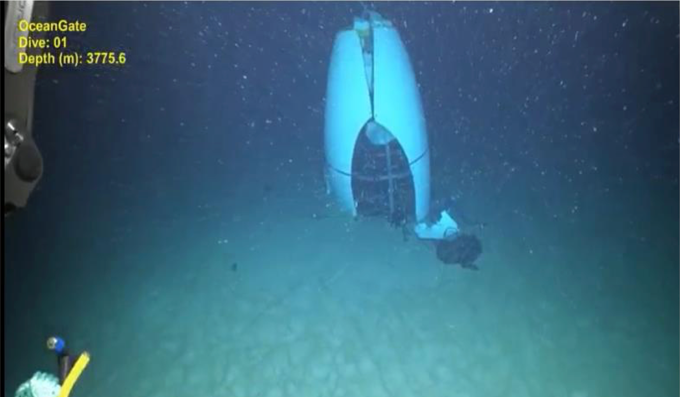 The Titan submersible was found on June 22, 2023, the seafloor after days of searching after it imploded. New photos show it on the ocean floor after it was discovered, and the lives of the five on board were lost on the way to the Titanic wreckage site.