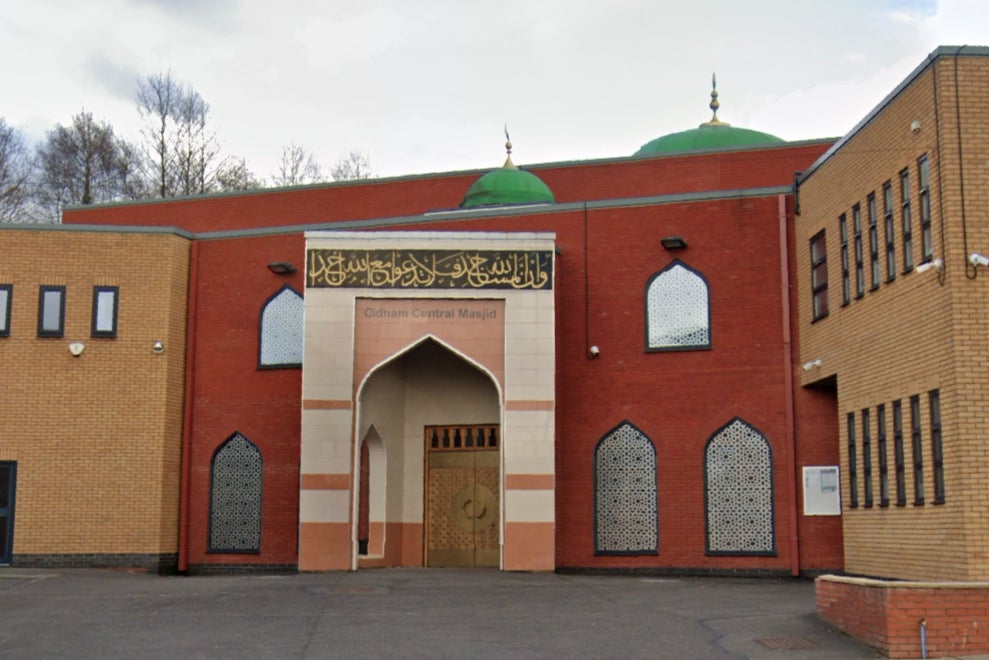 The man was walking home from Oldham Central Mosque when he was bundled into a car and attacked