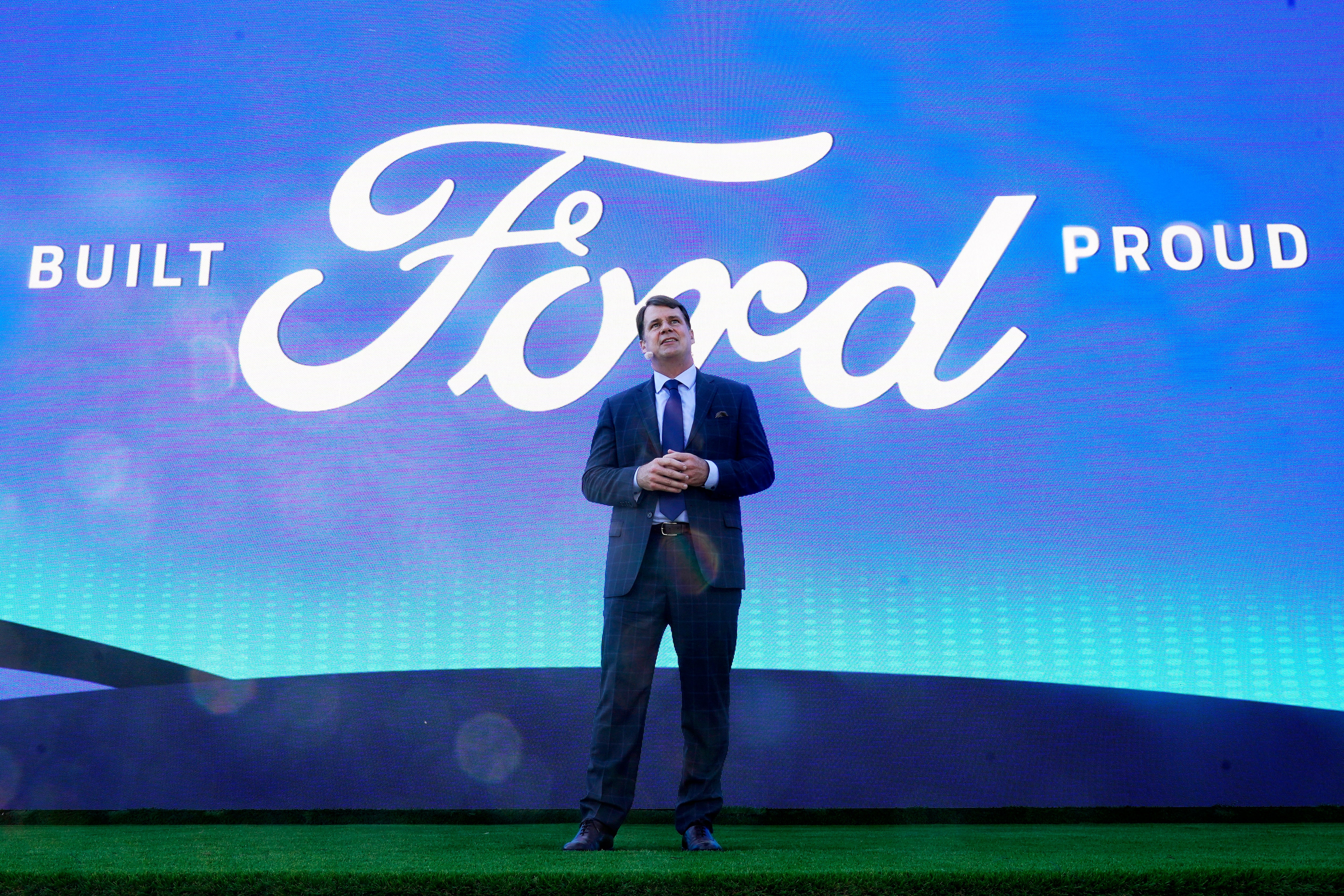 Jim Farley, Ford president and CEO, speaks during a presentation on Sept. 28, 2021