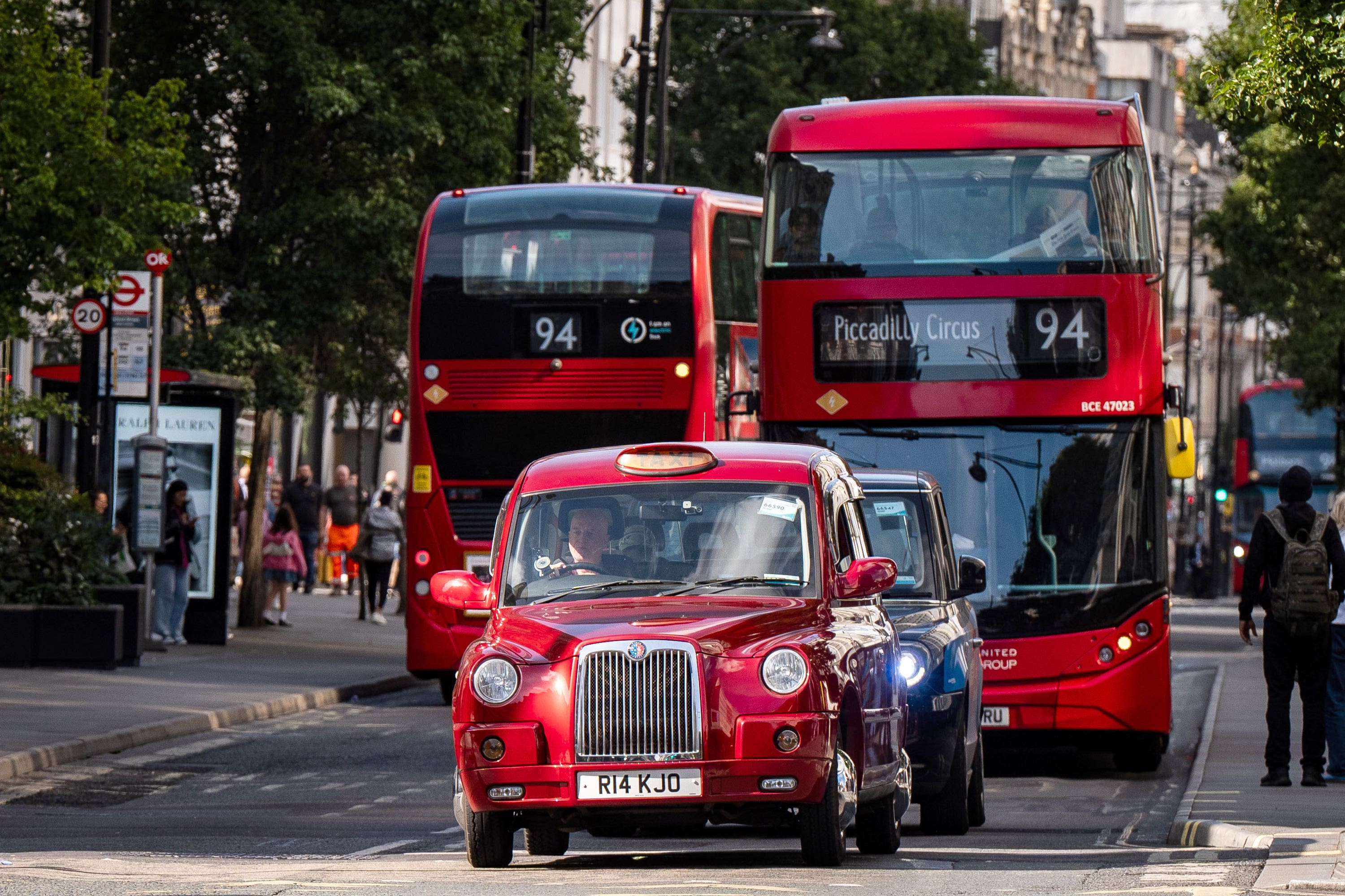 Plans to ban traffic from part of London’s Oxford Street have been announced by Mayor of London Sadiq Khan (Aaron Chown/PA)