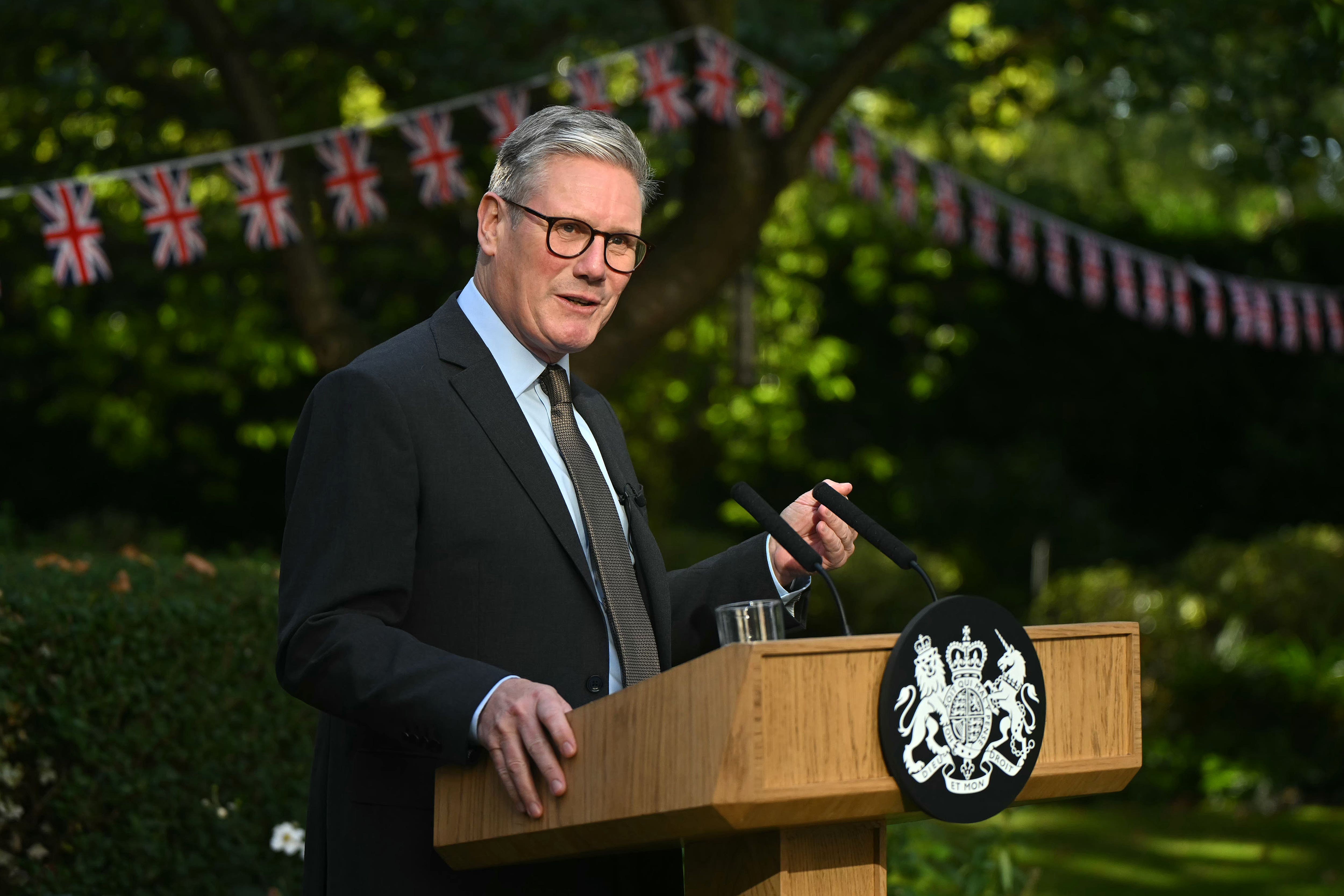 Prime Minister Sir Keir Starmer during the reception in the garden of 10 Downing Street (Justin Tallis/PA)