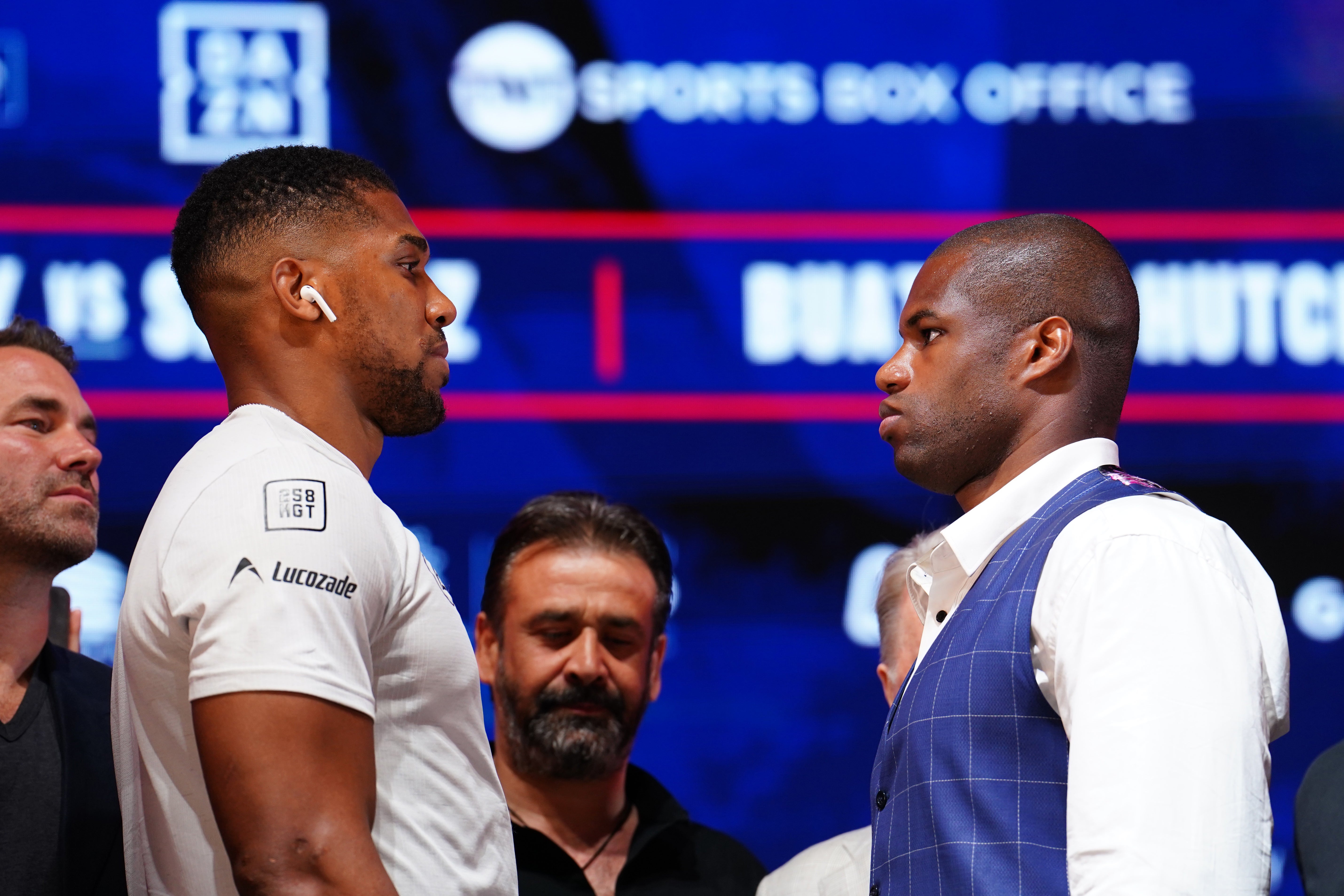 Joshua and Dubois clash at the launch press conference for their fight