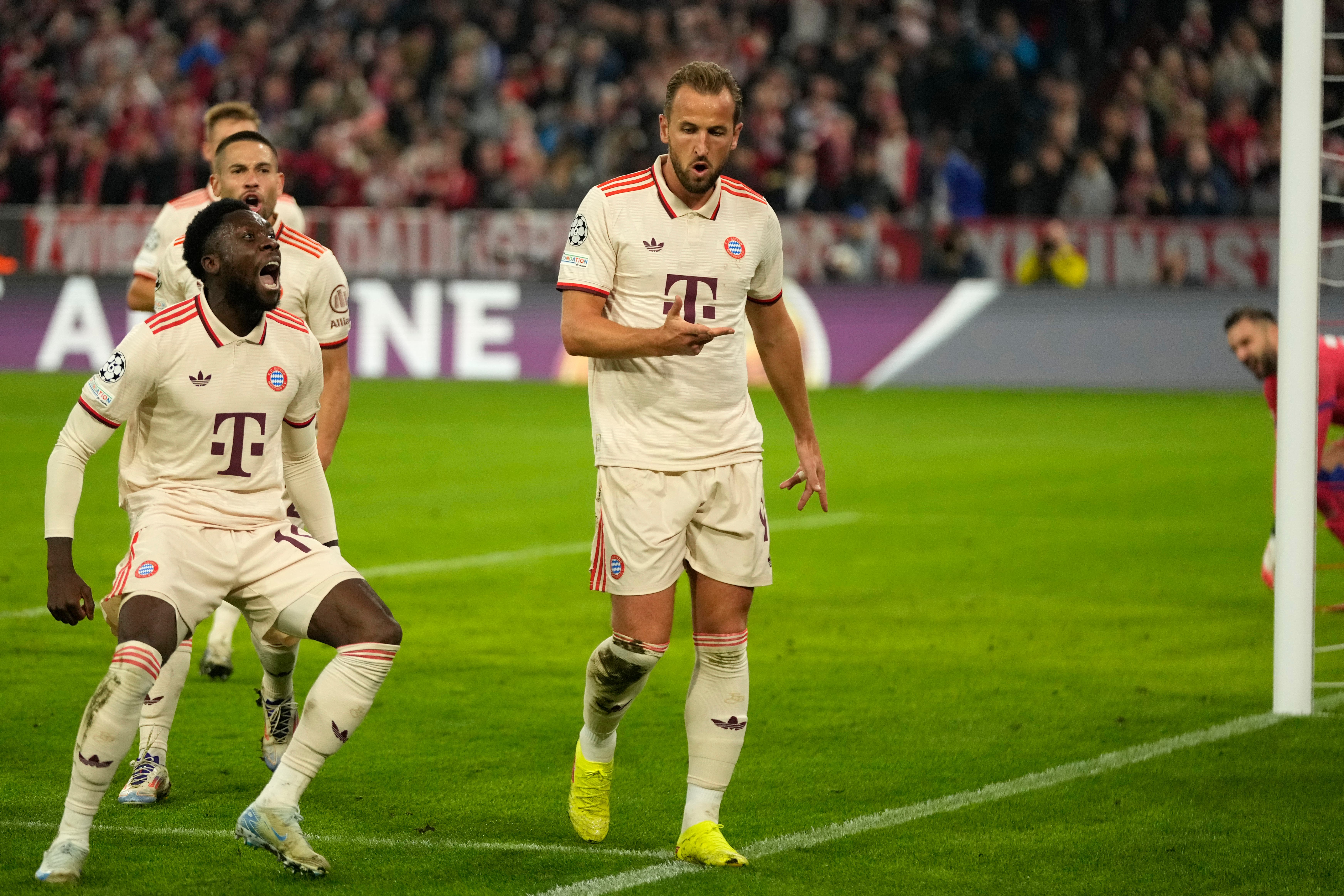 Harry Kane, right, and Bayern Munich had plenty to celebrate (Matthias Schrader/AP)