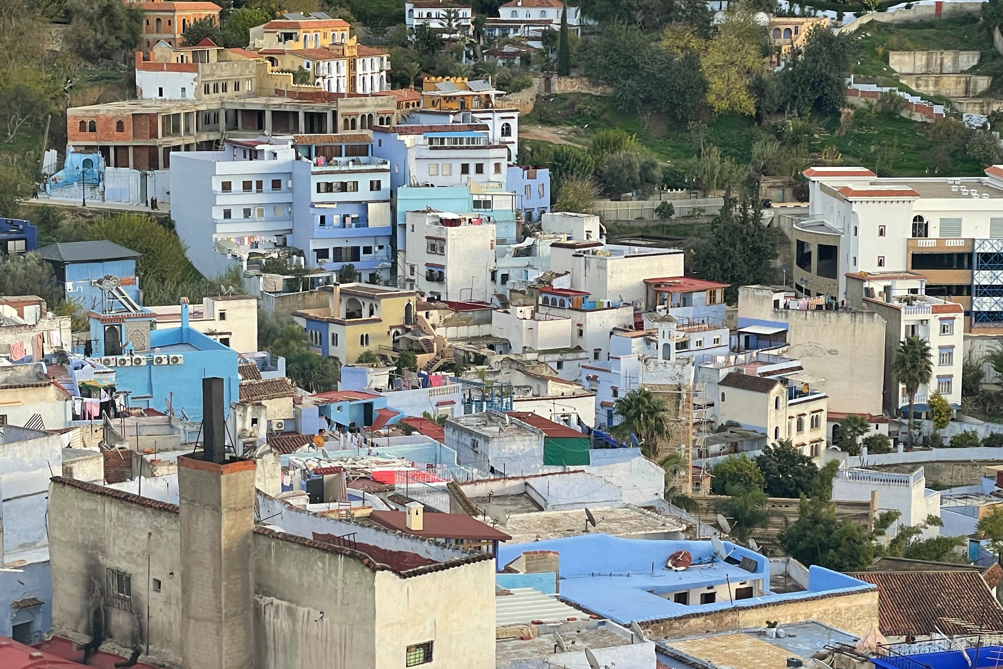 Chefchaouen houses are painted in a palette of blues