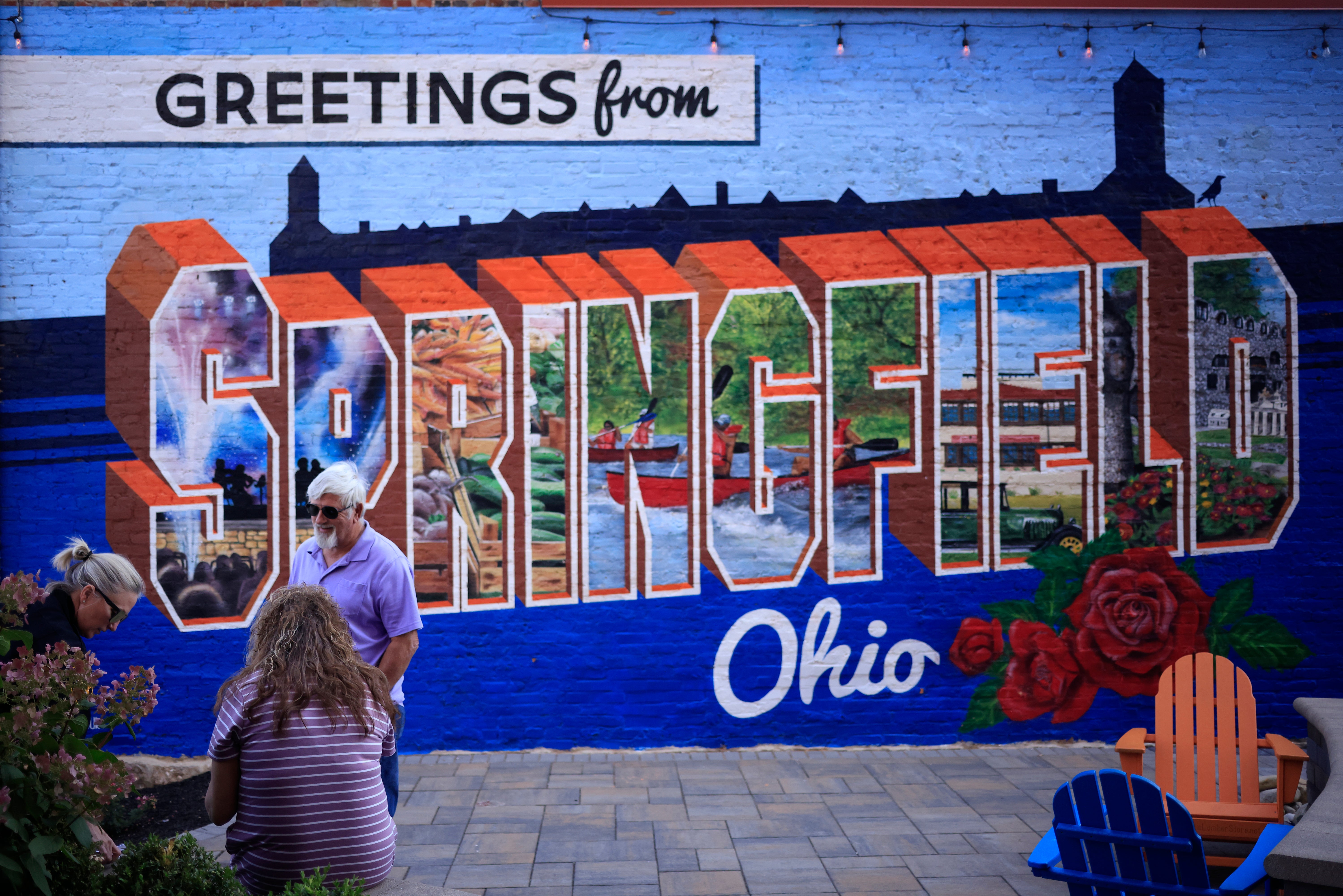 A mural in Springfield, Ohio. Donald Trump and his running mate claim, without evidence, that Haitian immigrants are eating residents’ pets