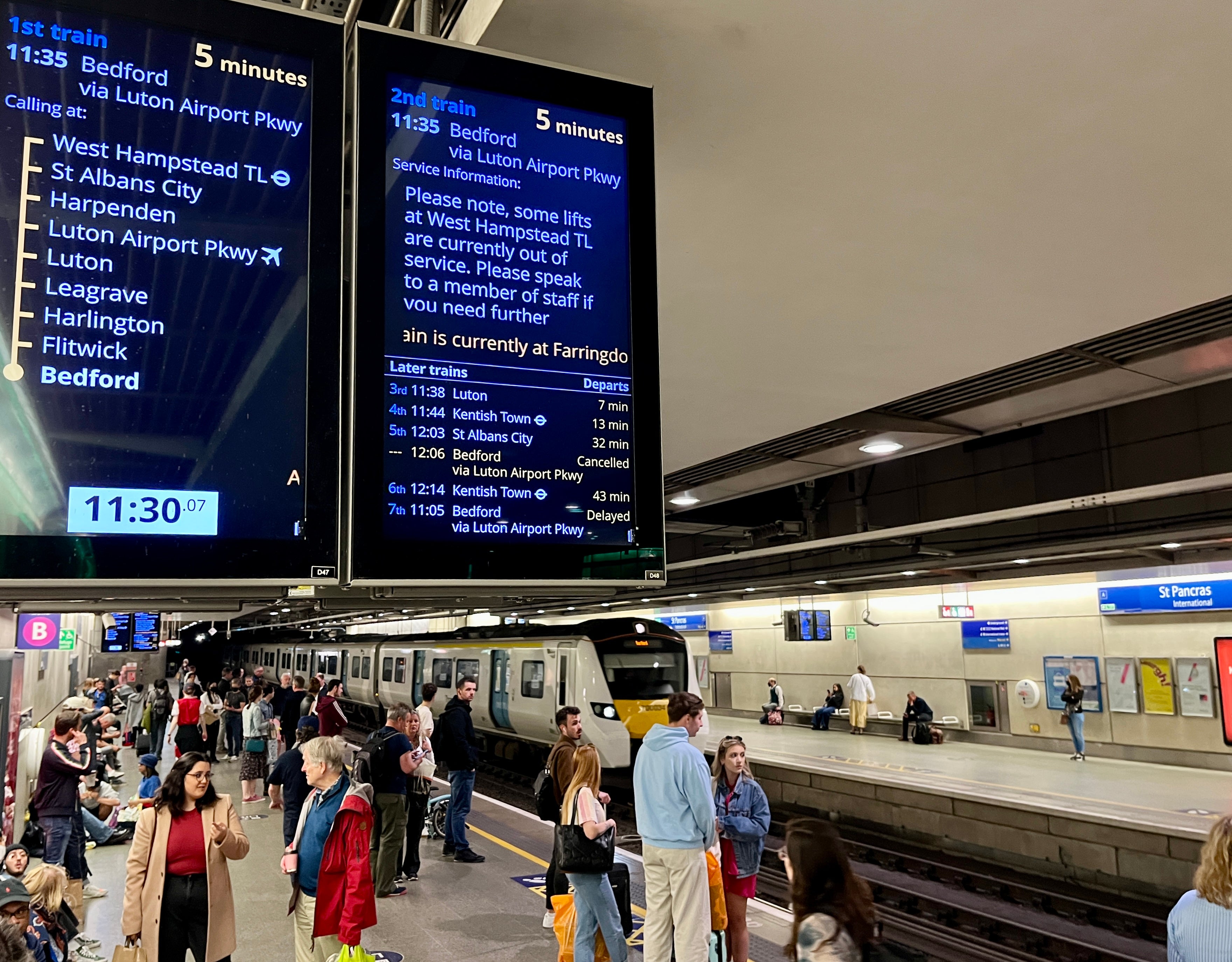 Going places? Passengers waiting for Thameslink trains at London St Pancras International