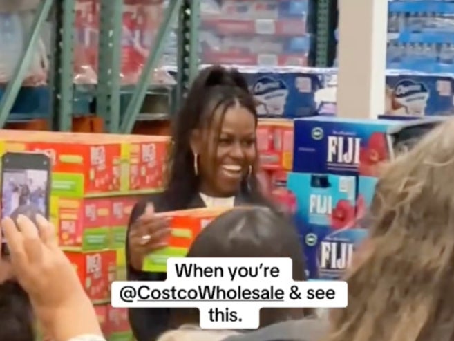 Michelle Obama spotted at a Costco in California promoting her new drink line