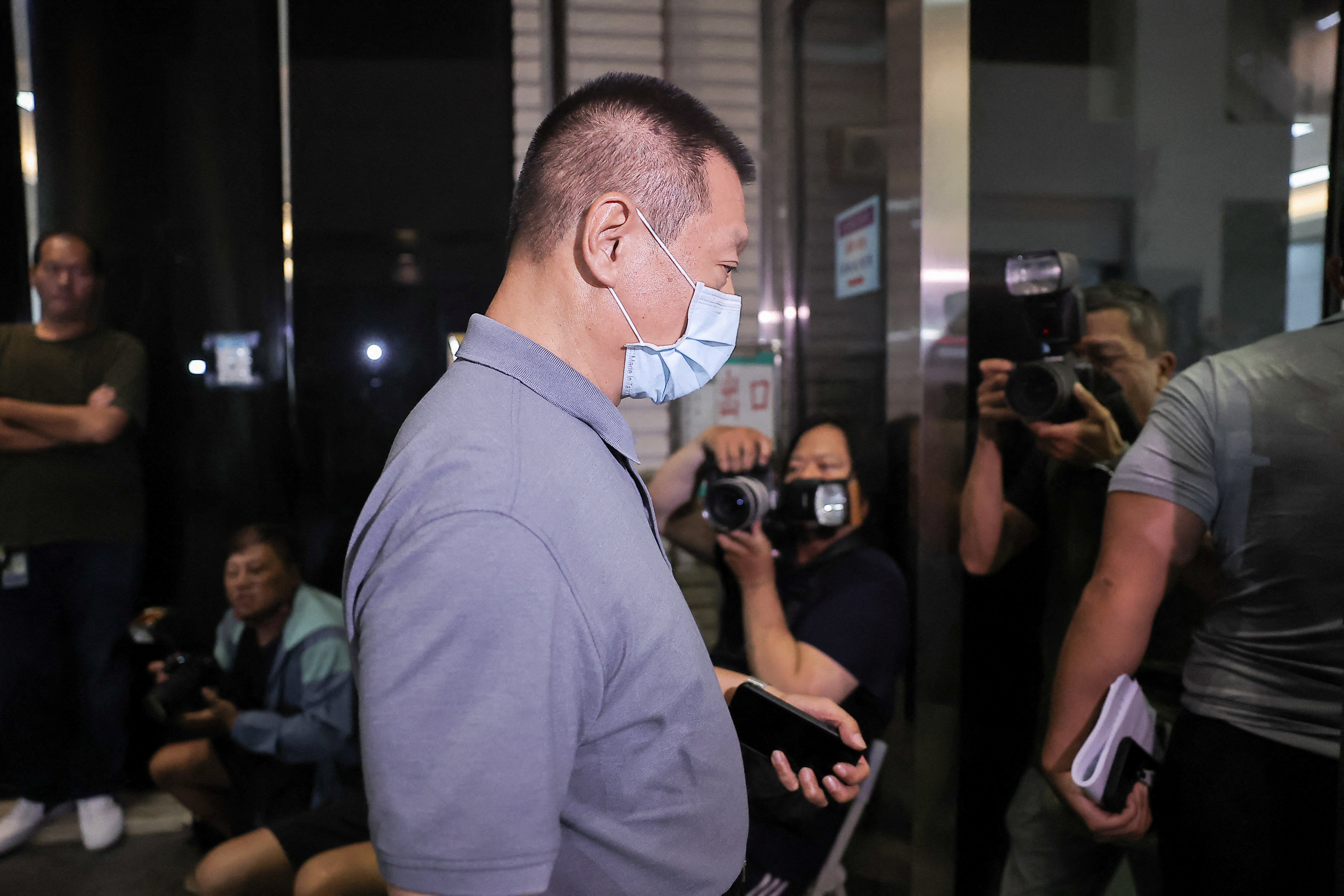 Hsu Ching-kuang, founder and president of Gold Apollo, arrives at Taiwan Shilin District Prosecutors Office in Taipei, Taiwan 19 September 2024