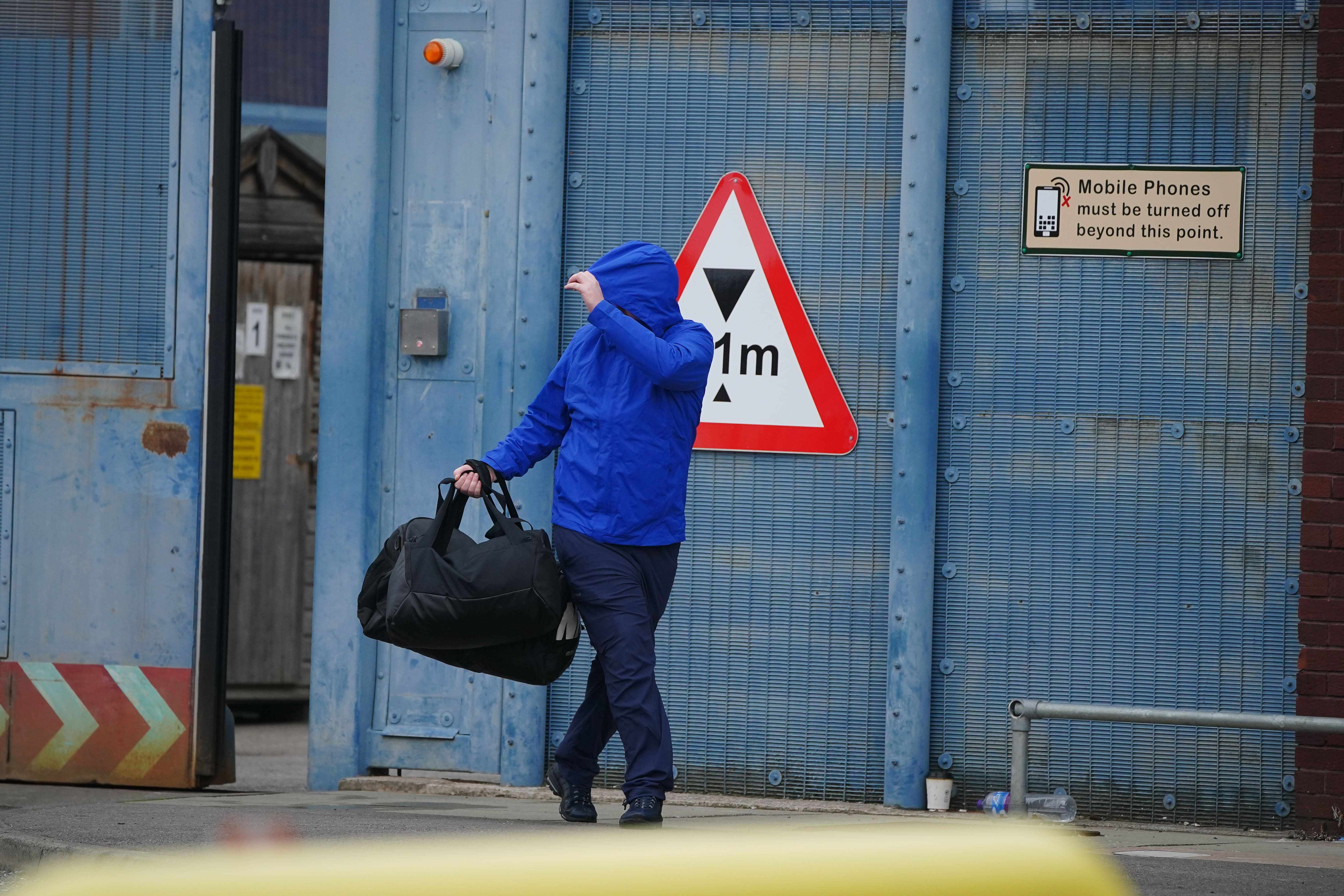 A man is pictured leaving HMP Liverpool earlier this month
