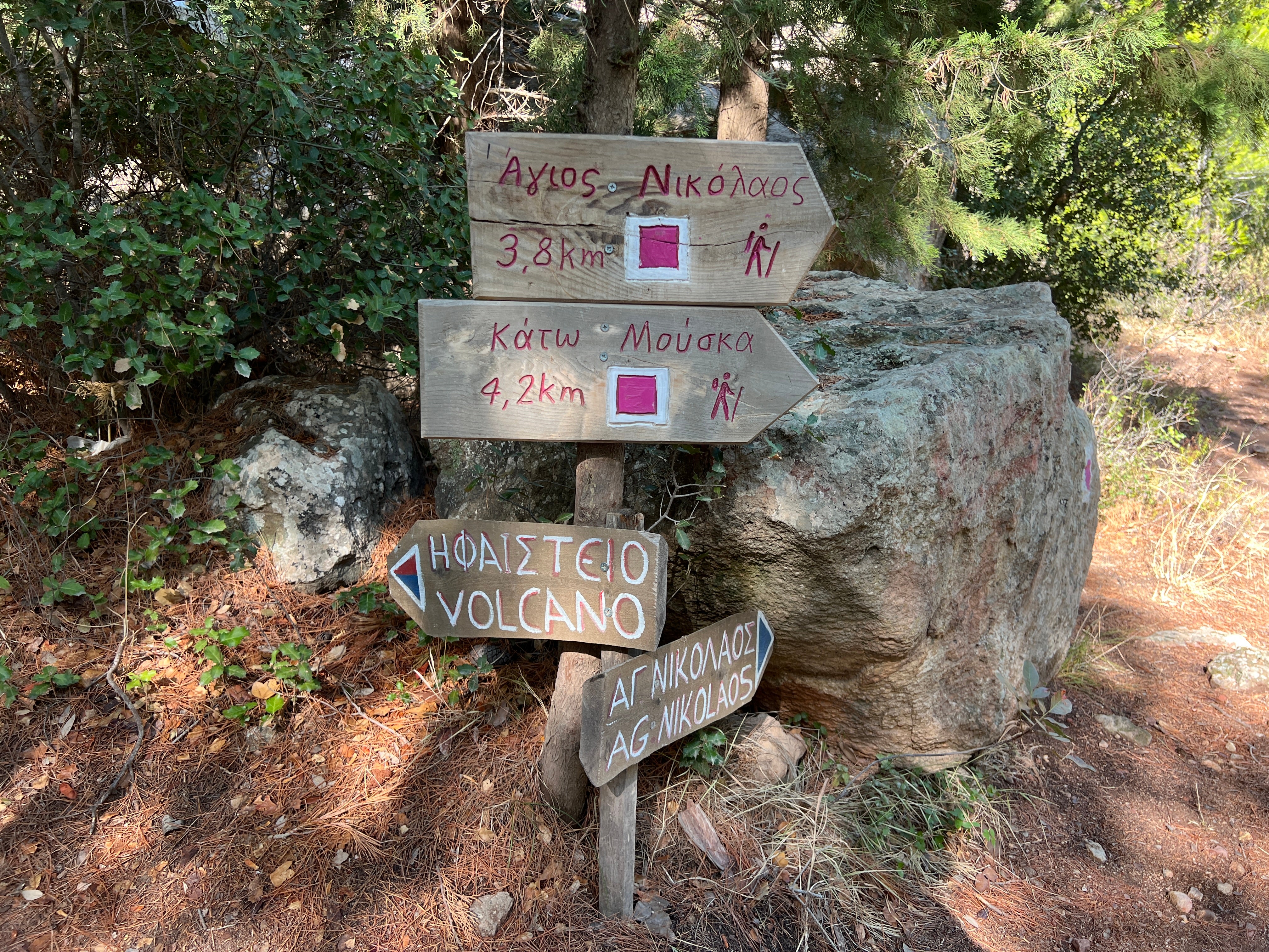 Going places: Hiking signs in Methana, Greece