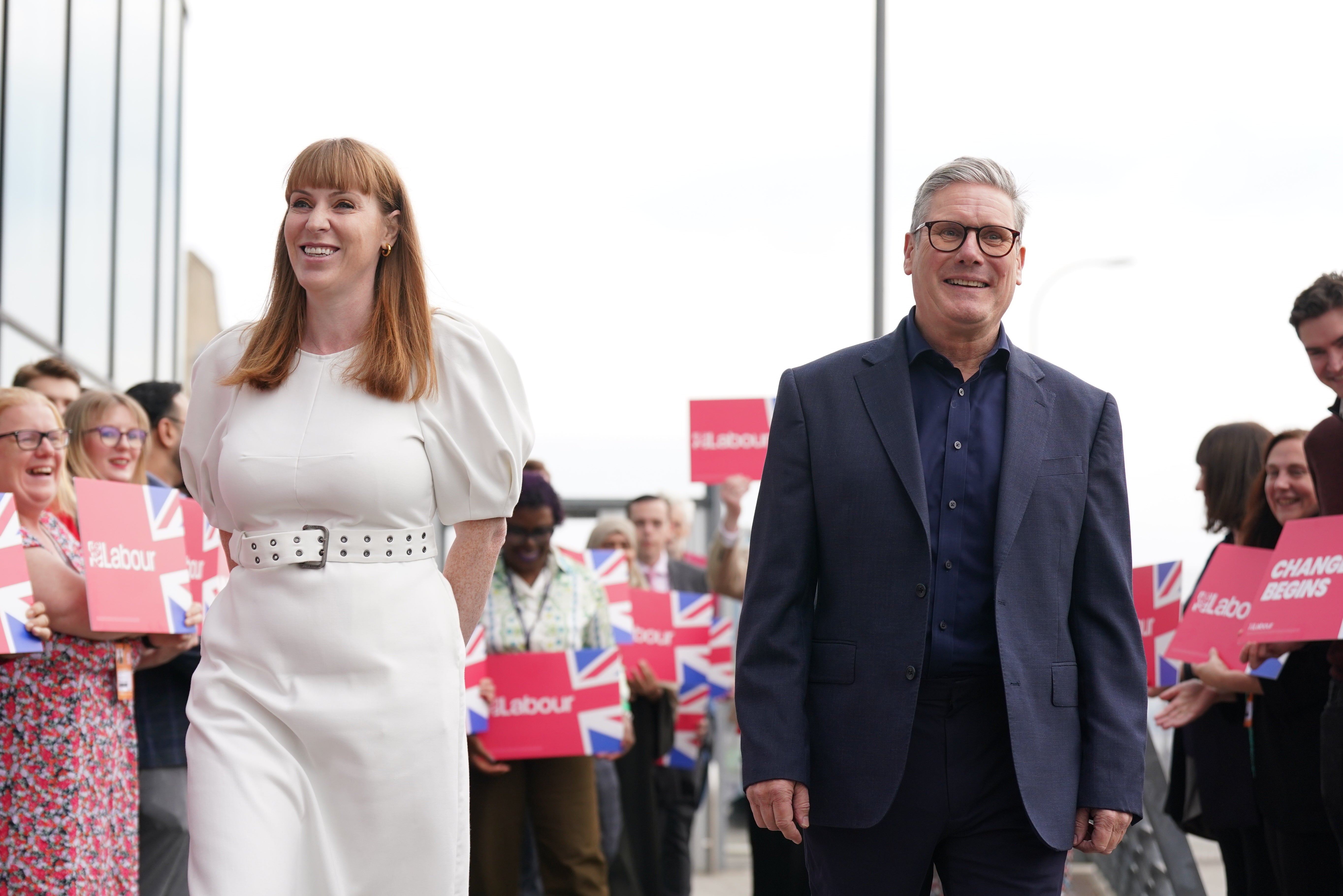 Prime Minister Sir Keir Starmer and Deputy Prime Minister Angela Rayner, arriving ahead of the Labour Party Conference in Liverpool