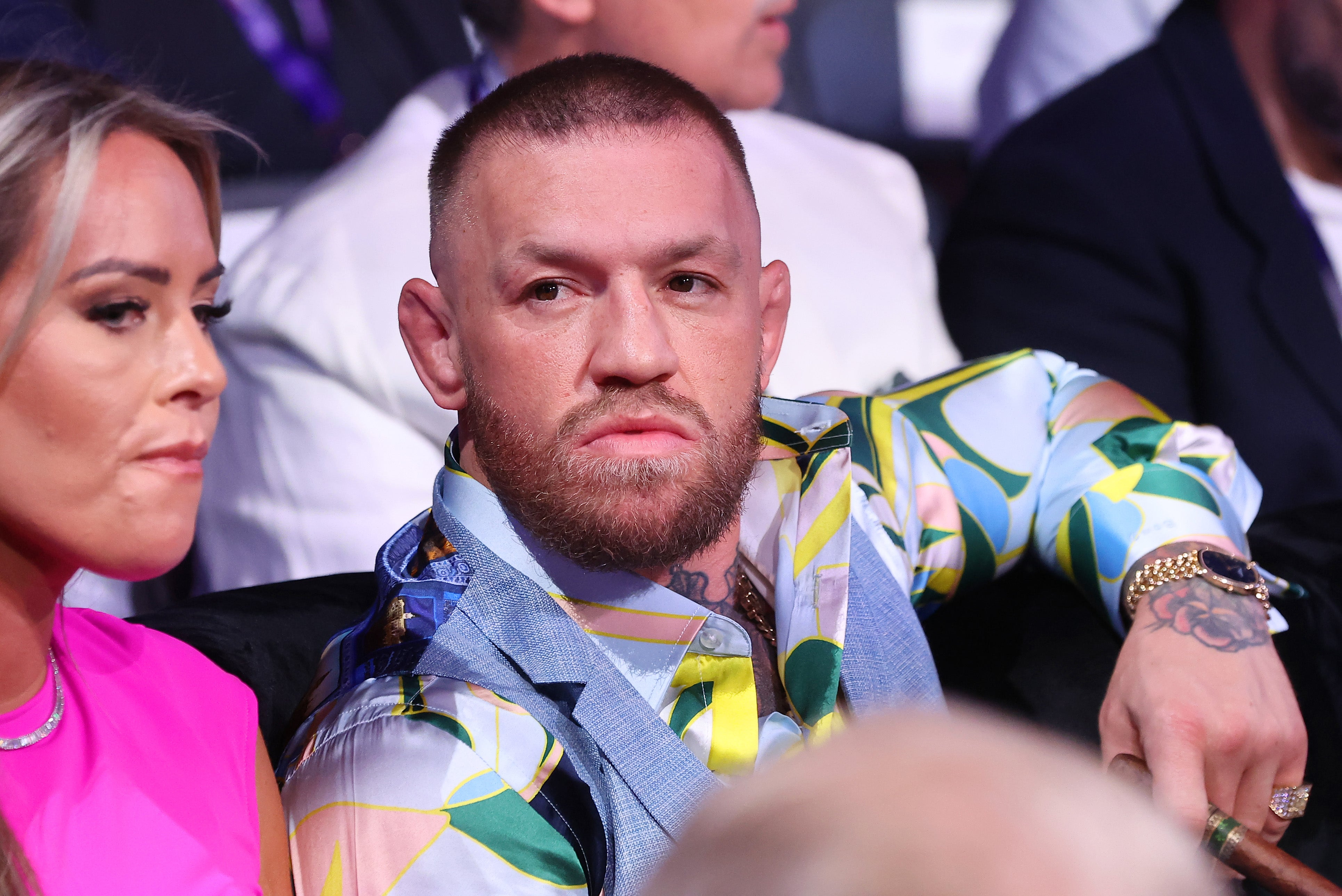 Conor McGregor watches on ringside at Anthony Joshua v Daniel Dubois