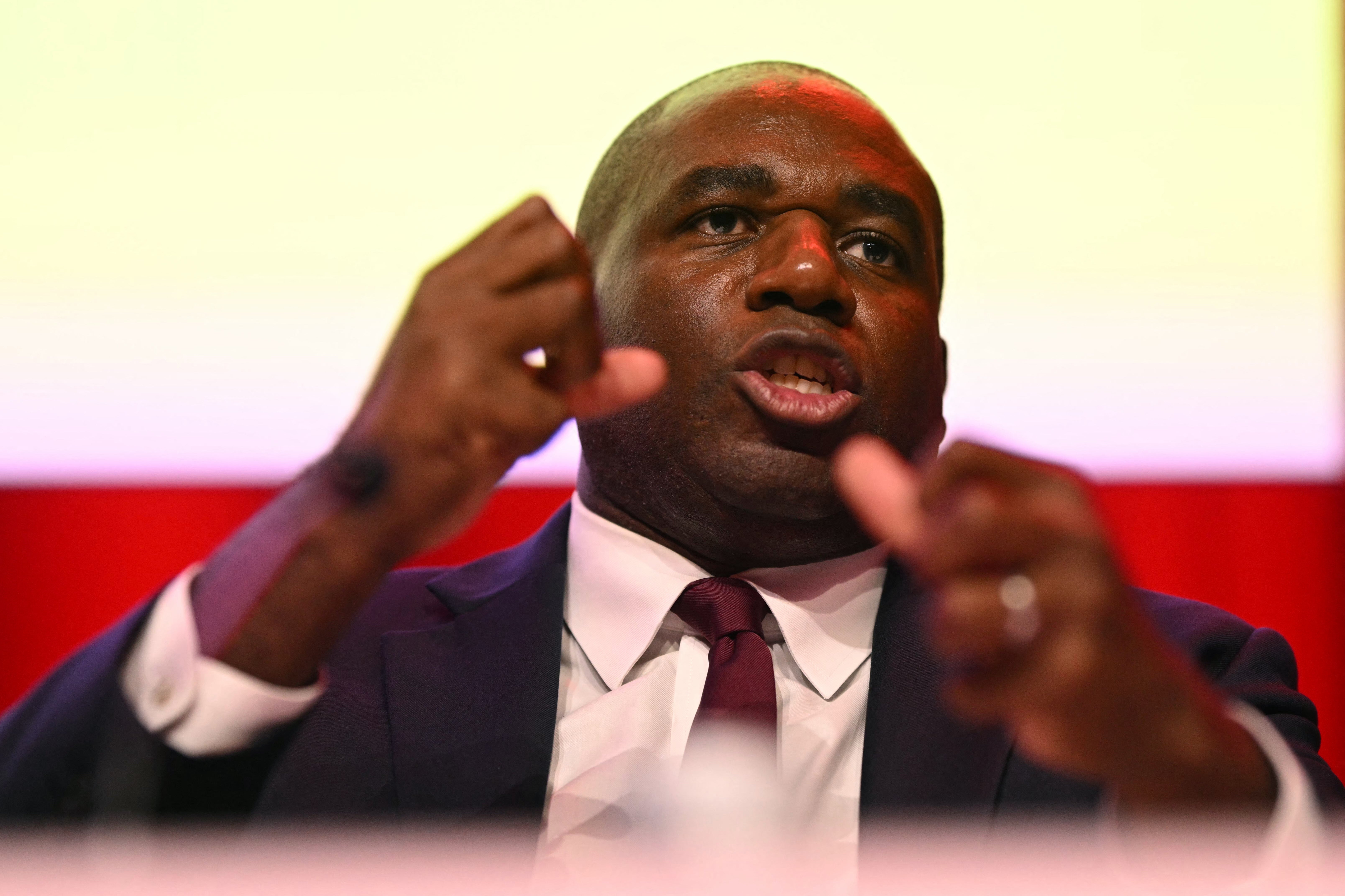 David Lammy speaking at a fringe event at the Labour party conference