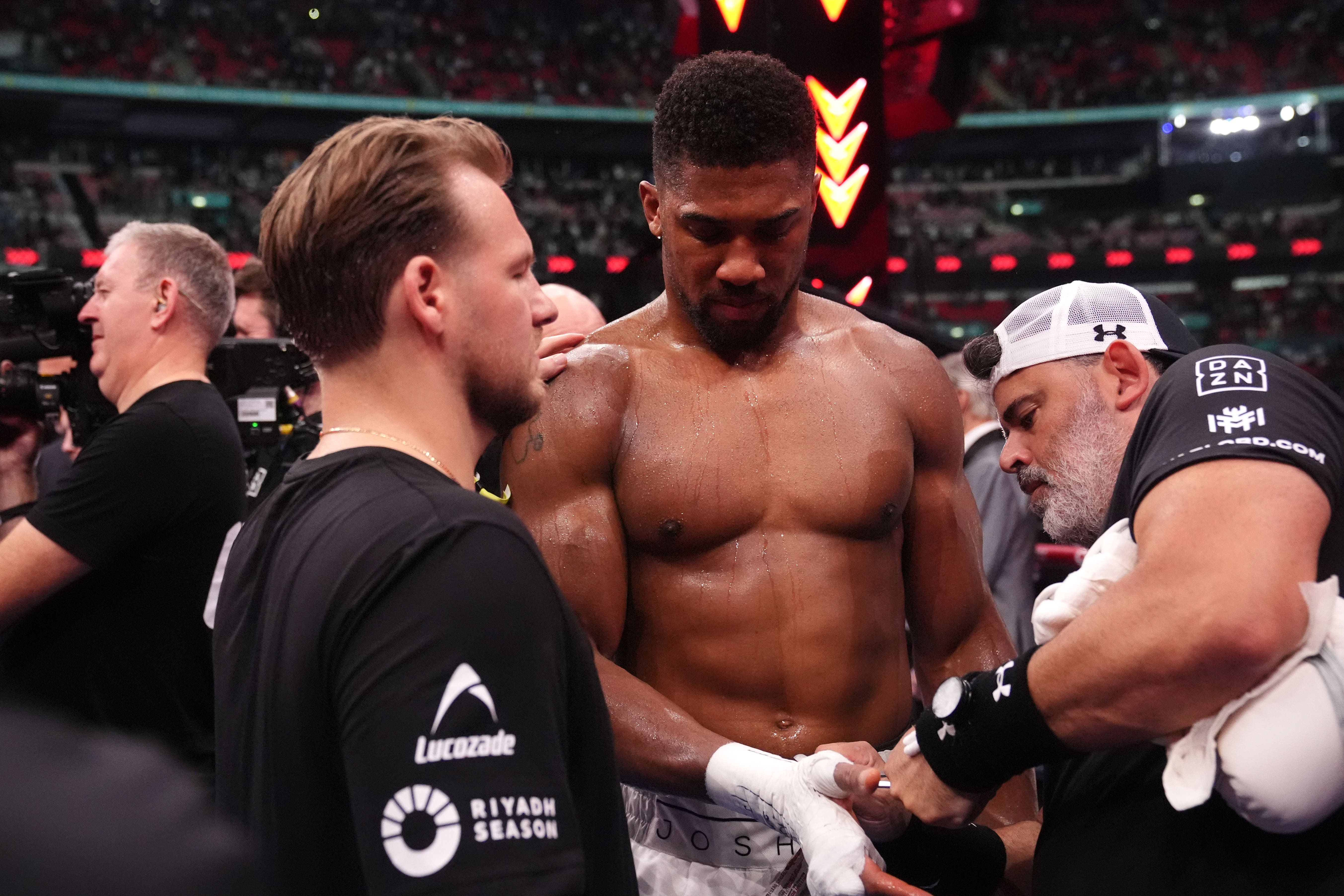 Anthony Joshua faces an uncertain future after being knocked out by Daniel Dubois (Bradley Collyr/PA)