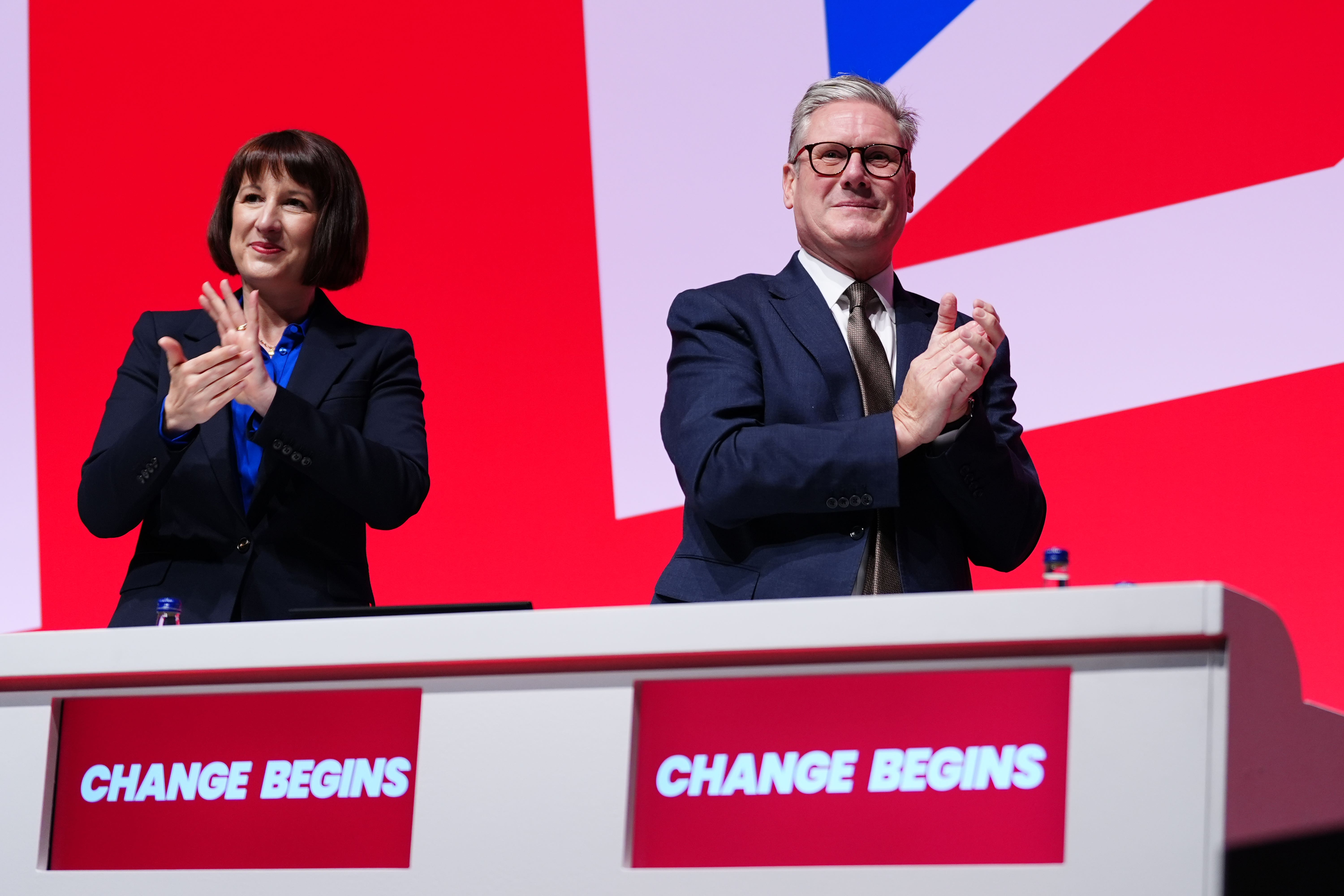 Sir Keir Starmer and Rachel Reeves face a potential fight on the floor of Labour’s conference over their plans to remove winter fuel payments from 10 million pensioners (Peter Byrne/PA)