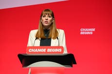 Rayner gets choked up during Labour conference speech before standing ovation – live