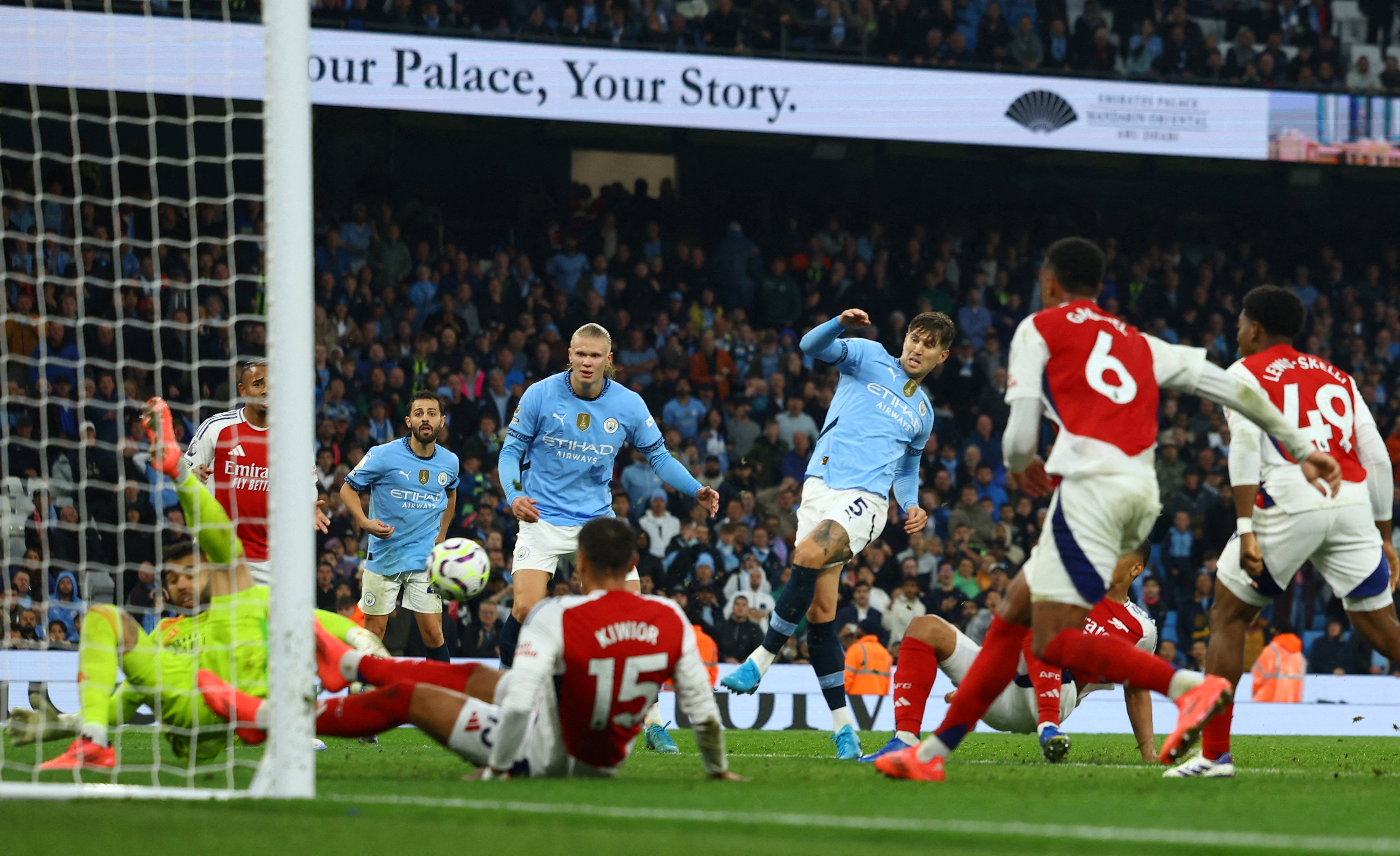 John Stones turns home City’s late second goal