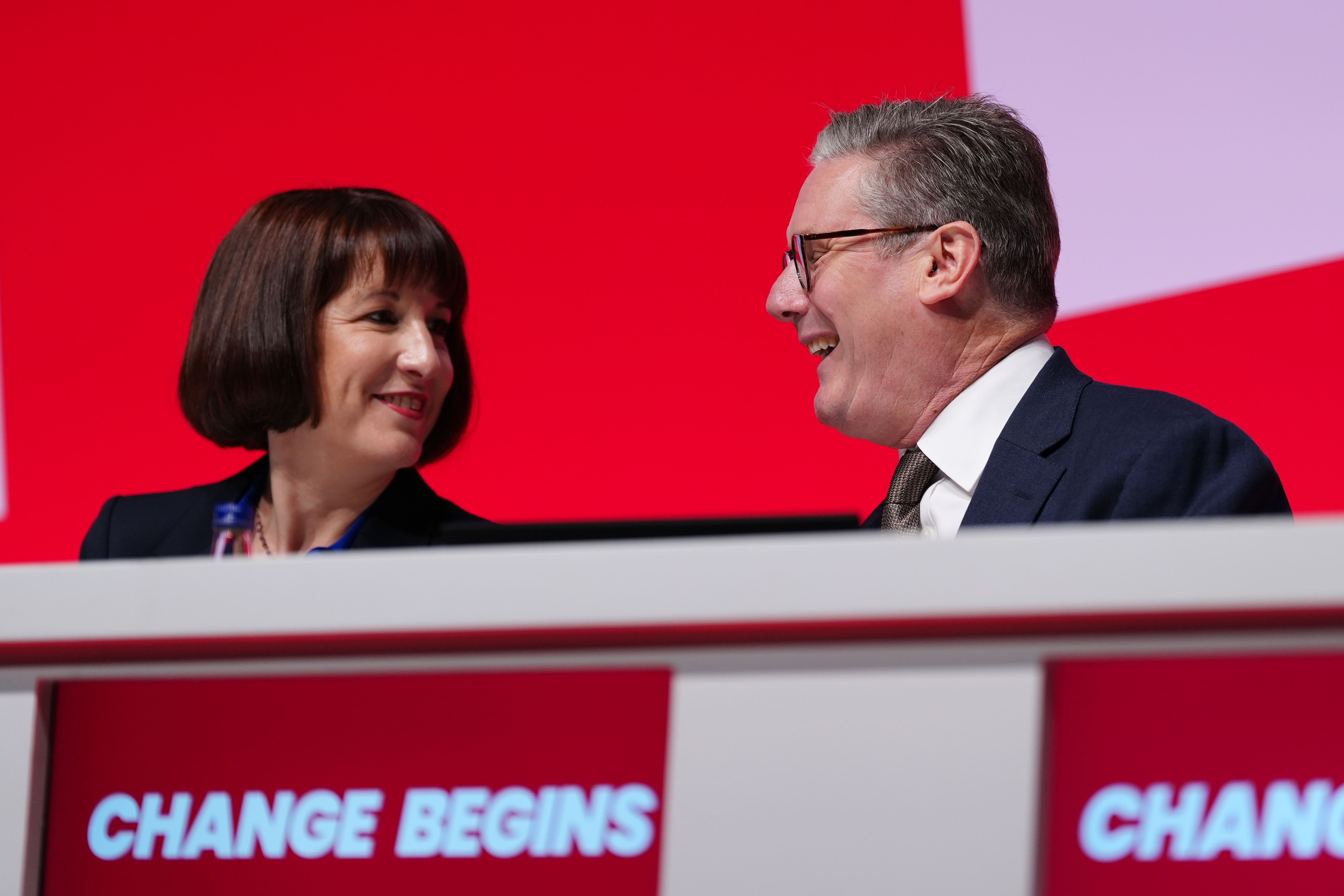 Prime Minister Sir Keir Starmer and Chancellor of the Exchequer Rachel Reeves during the Labour Party Conference in Liverpool (PA)