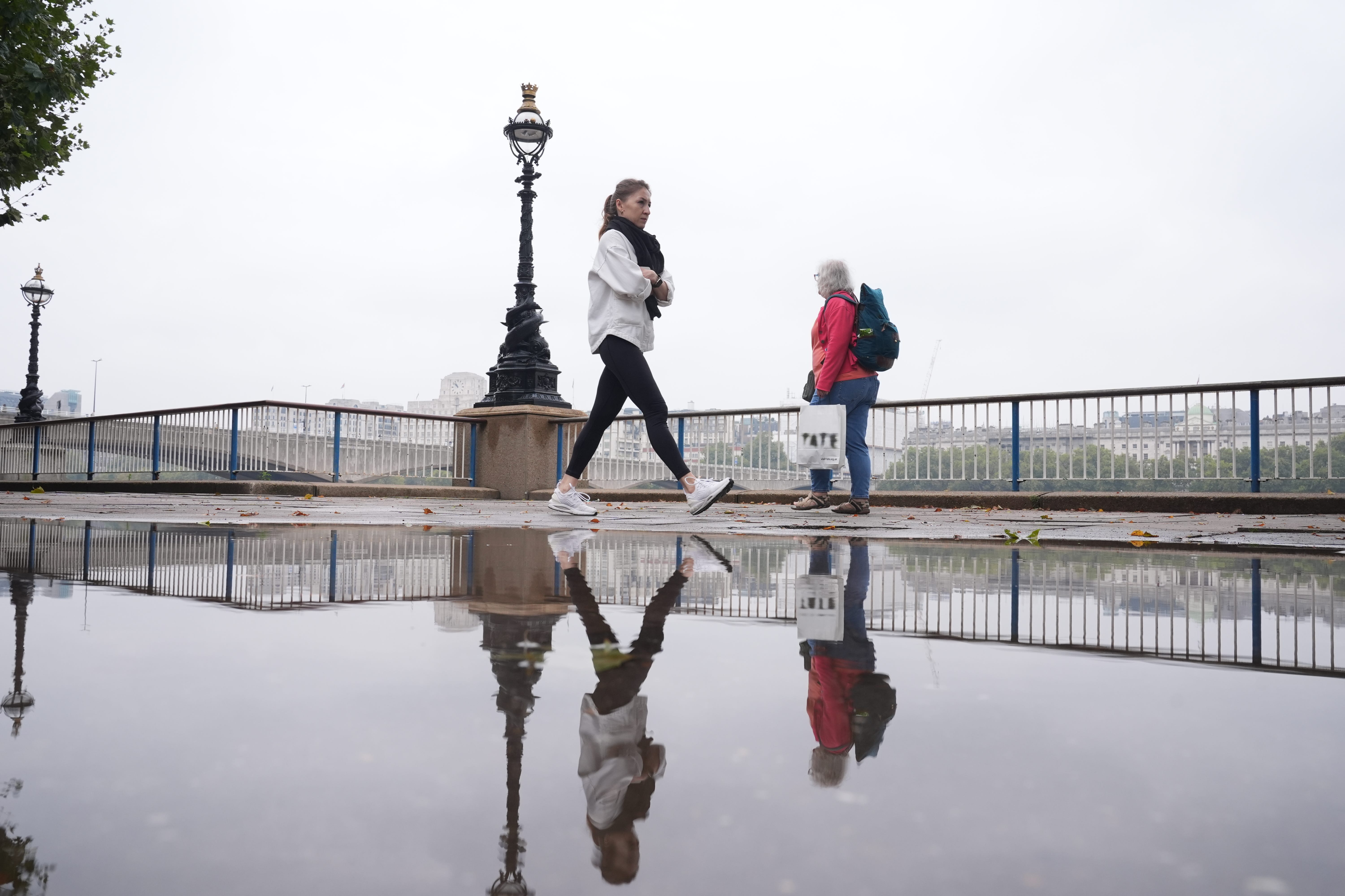 Heavy rain in London on Monday morning