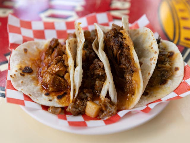 <p>The slow-cooked beef tacos at Barbacoa Gonzalitos, Mexico City</p>