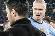 Erling Haaland provokes Mikel Arteta with two-word message during fiery handshake
