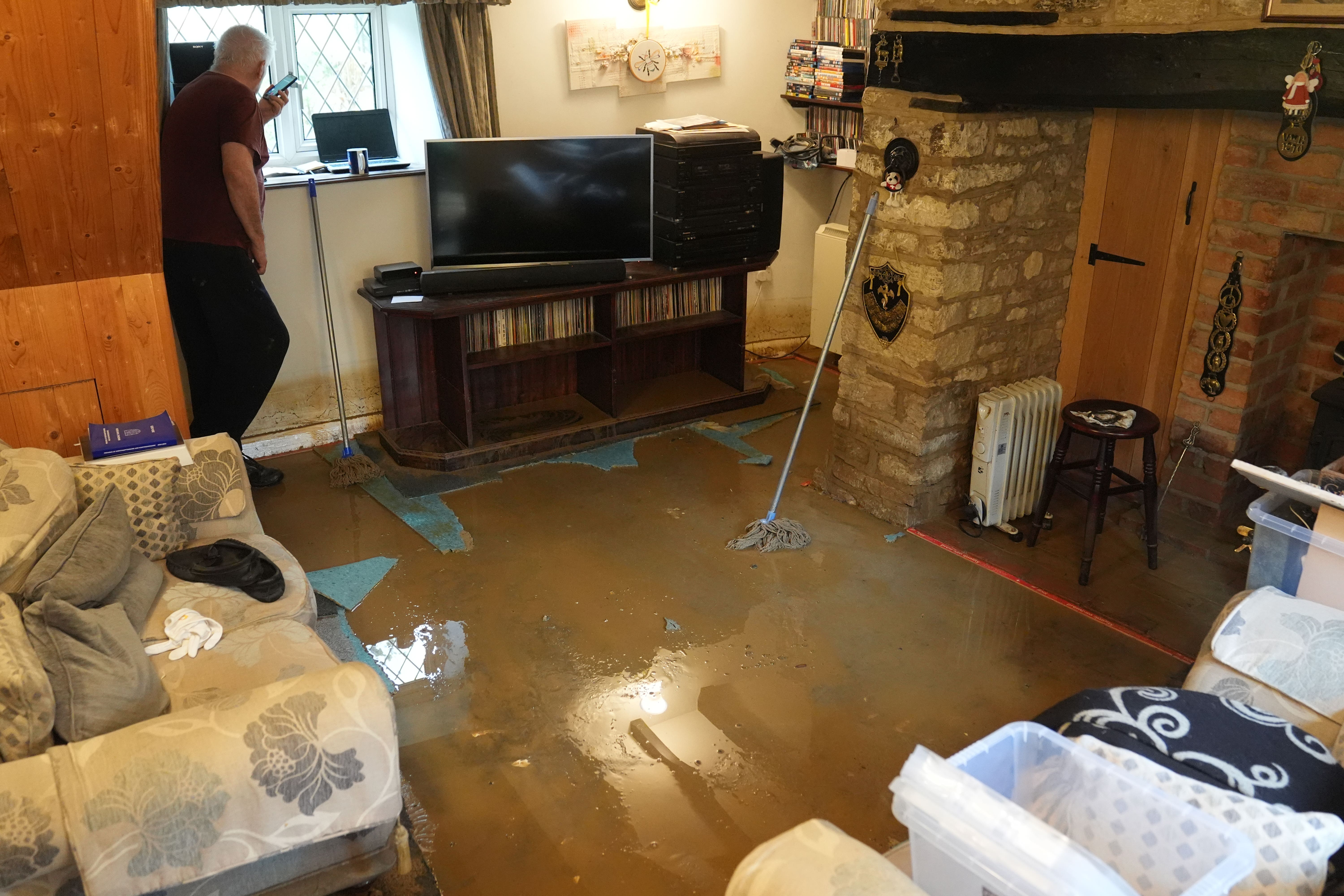 At least eight homes in Grendon, Northamptonshire, were impacted by flooding, one resident said (Joe Giddens/PA)