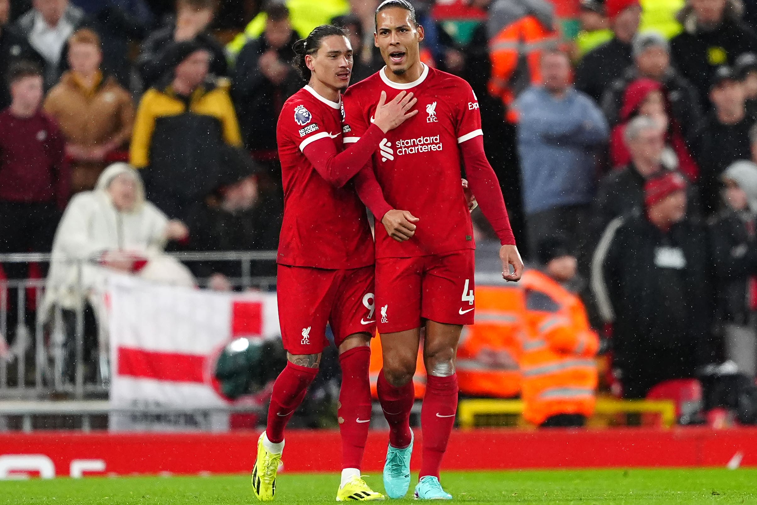 Darwin Nunez, left, scored a stunner against Bournemouth (Peter Byrne/PA)