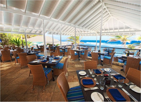 Enjoy fine dining with seaside views at hte Atlantis Hotel and Restaurant