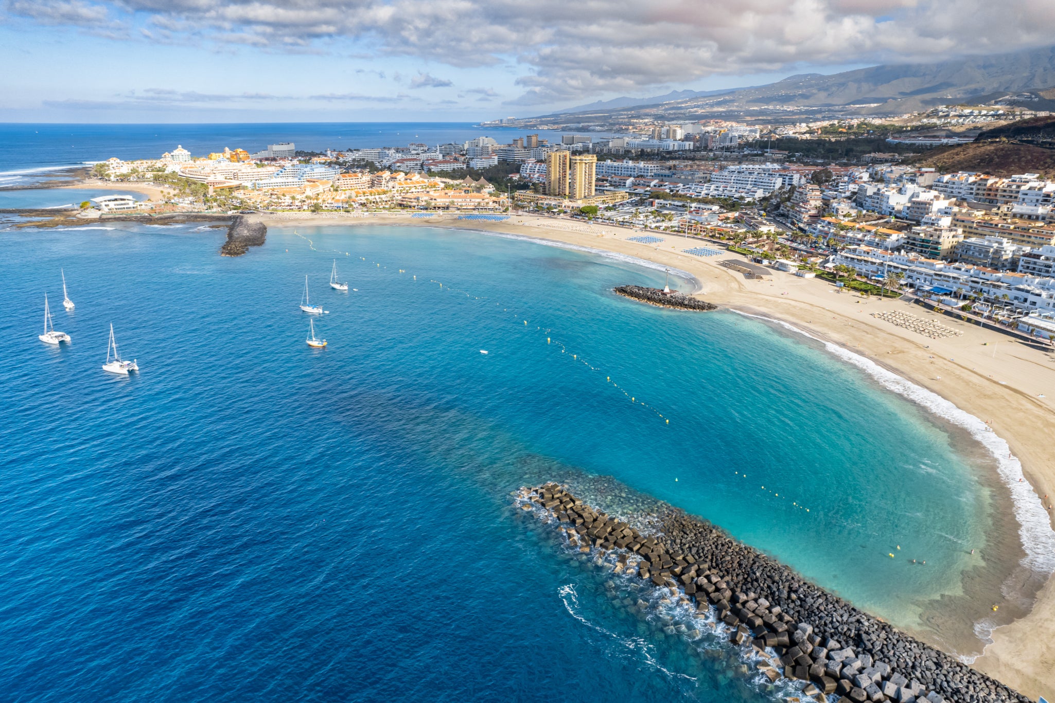 Playa de las Américas in Tenerife is a great location for a beach break combined with beachfront nightlife