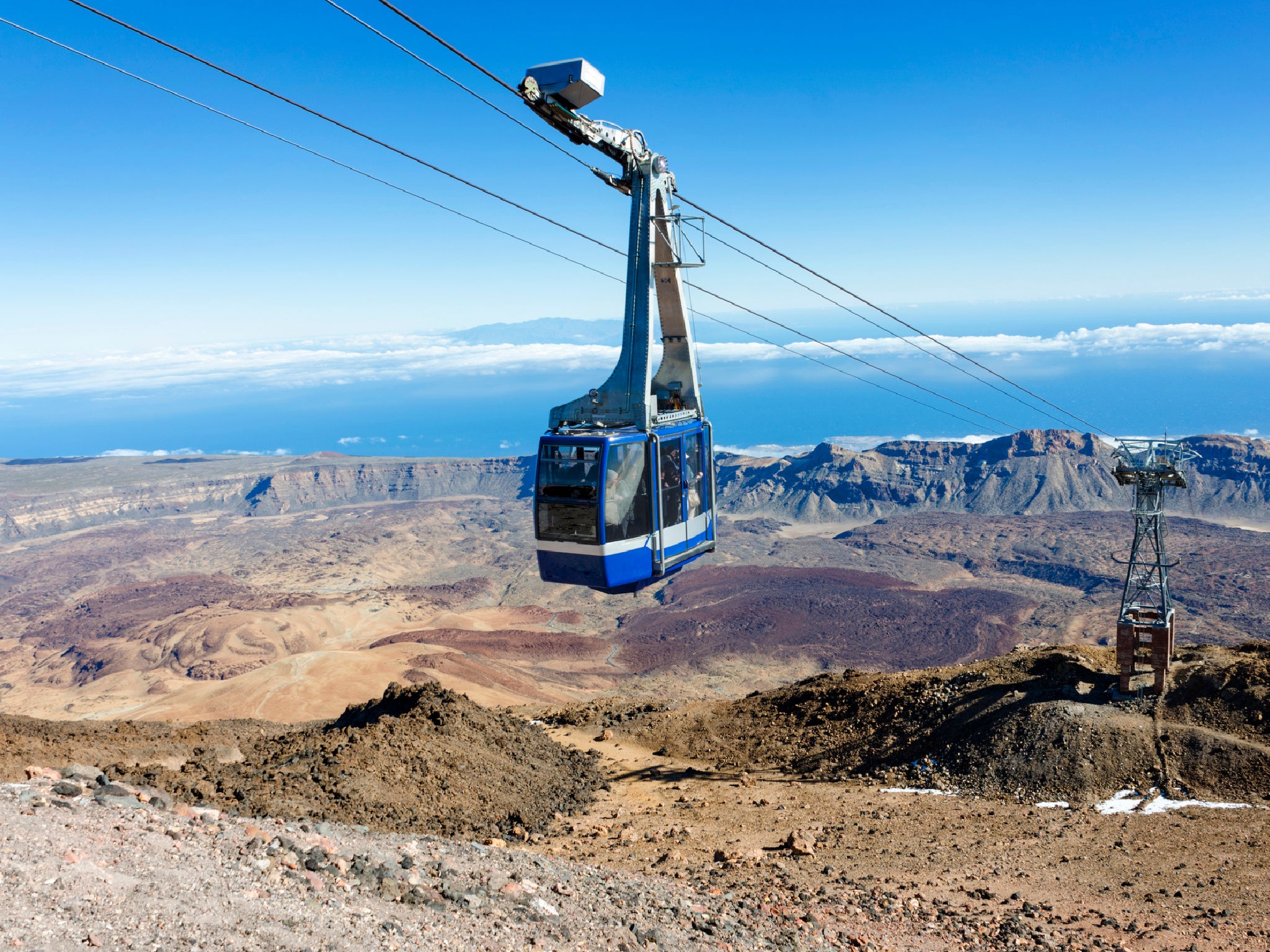 A cable car offers an easy route to the top of Mt Teide