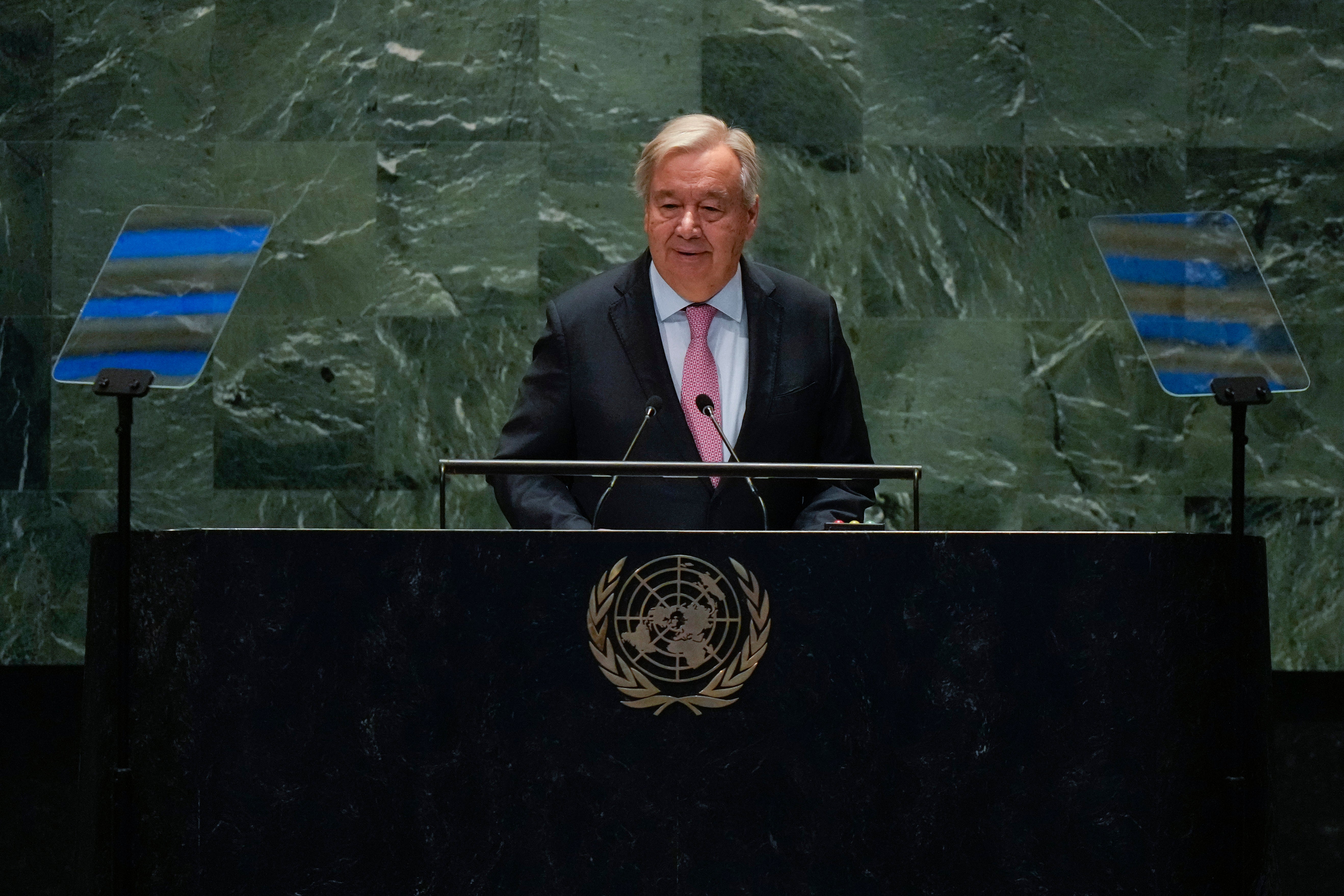 António Guterres, United Nations Secretary-General, speaks to the UNGeneral Assembly