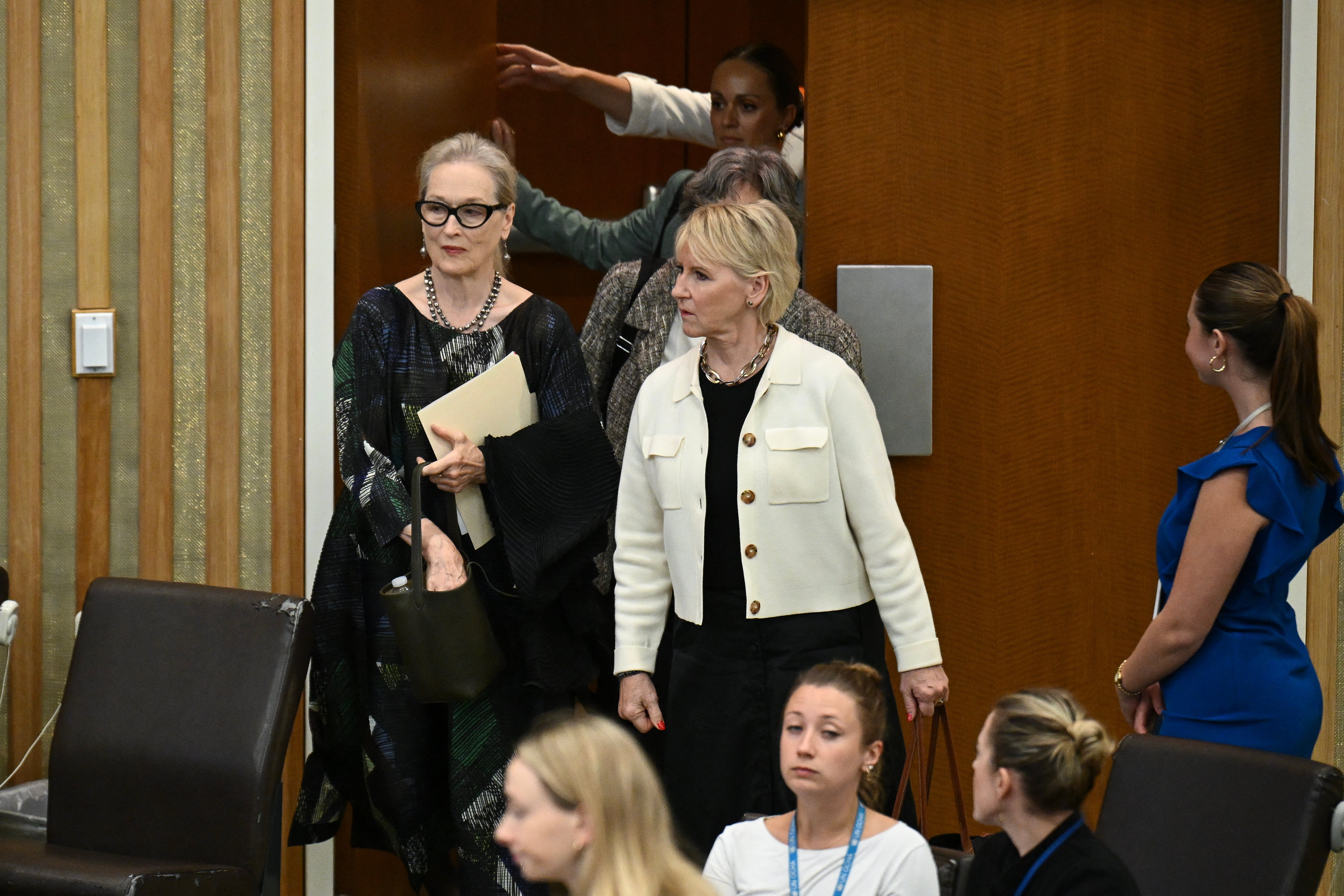 Meryl Streep arrives for an event on ‘The Inclusion of Women in the Future of Afghanistan’