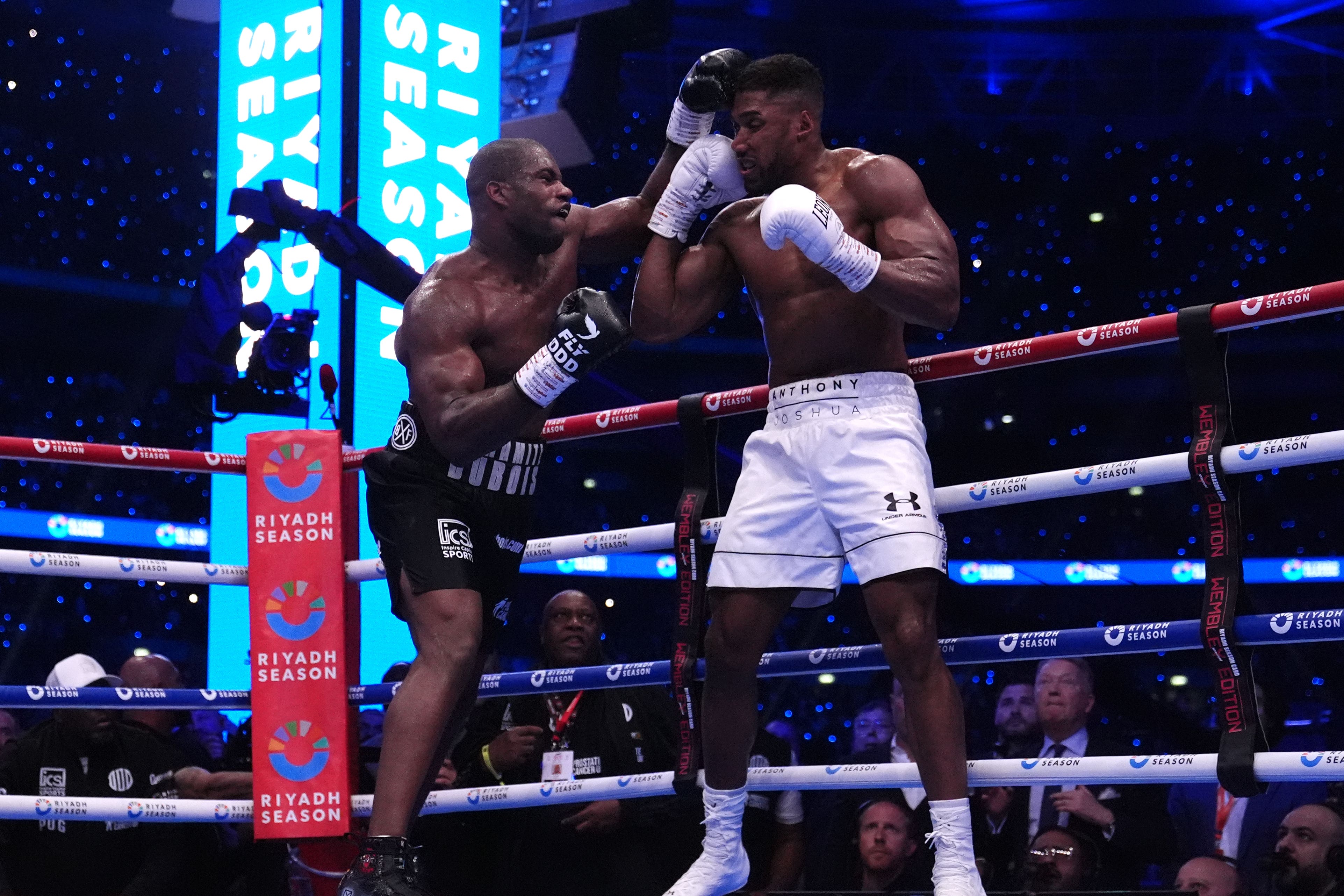 Daniel Dubois (left) stopped Anthony Joshua in five rounds at Wembley