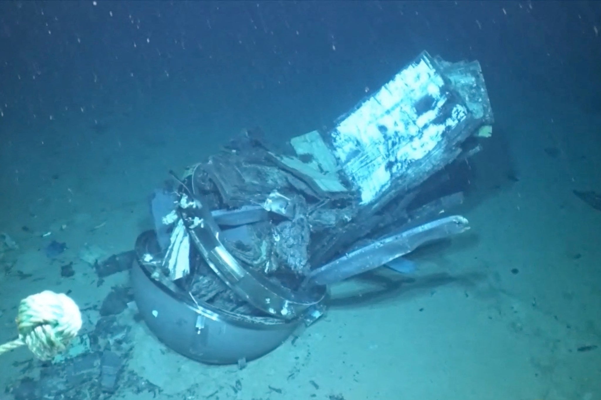 Footage from a remotely operated vehicle showed what the Titan’s debris looked like on the ocean floor.